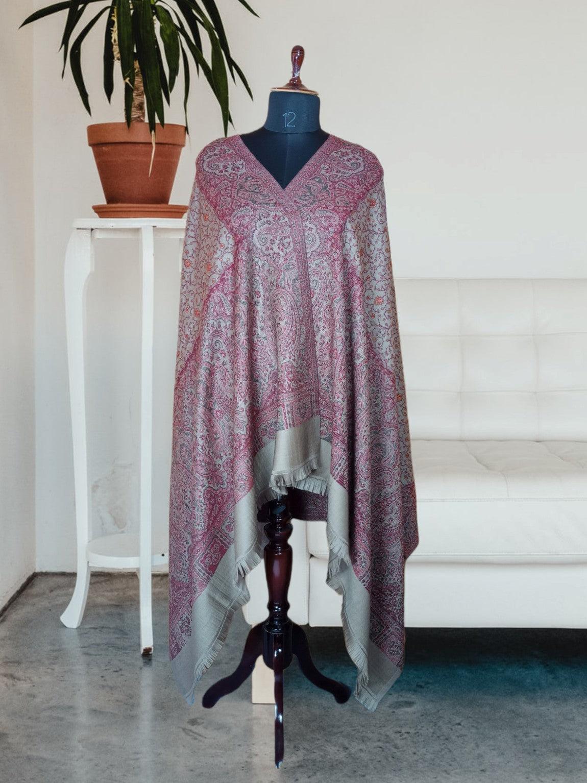 Needle Work Shawl | Woolen Shawl | Multicolor - ZANSKAR ARTS