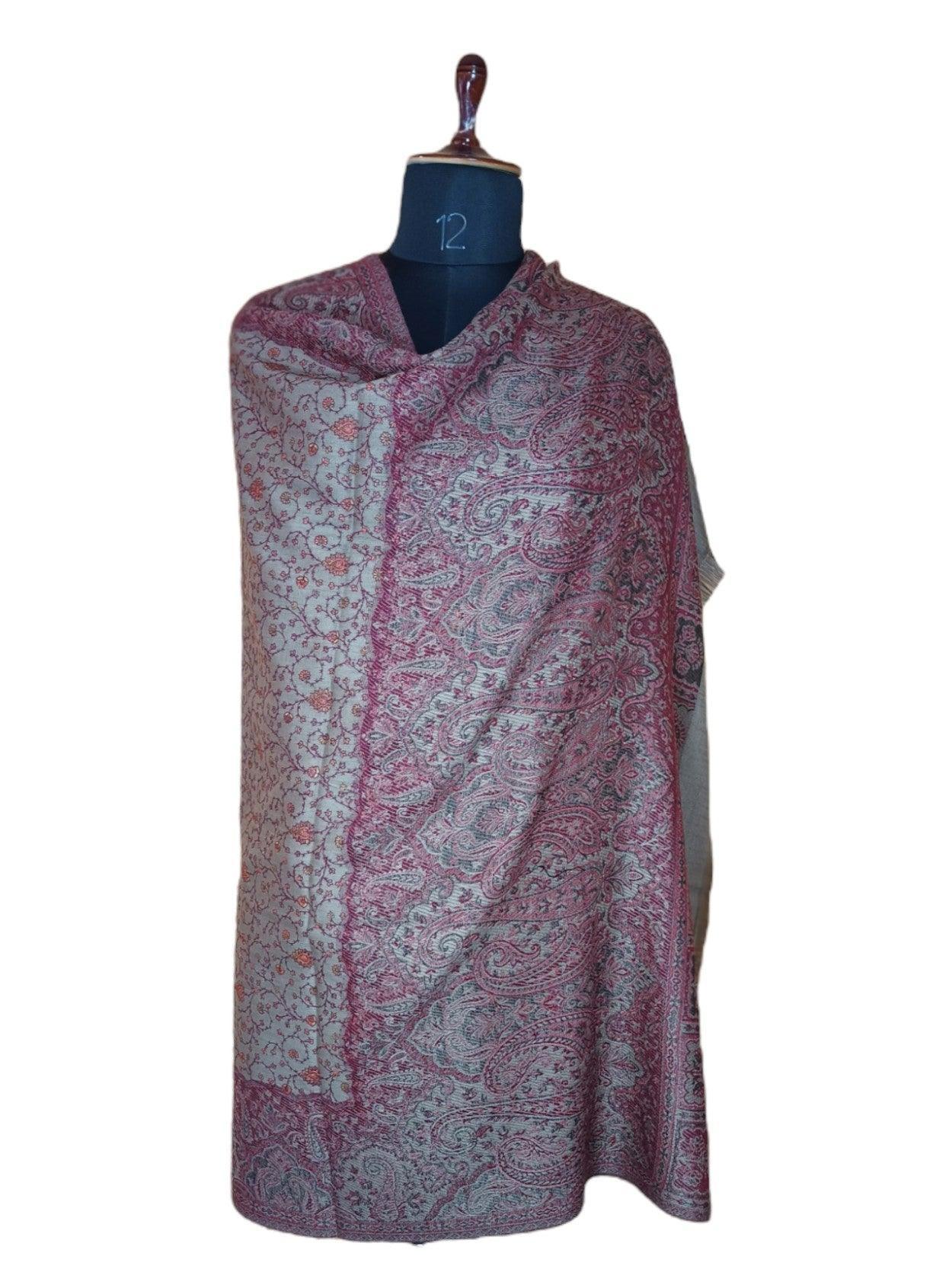 Needle Work Shawl | Woolen Shawl | Multicolor - ZANSKAR ARTS