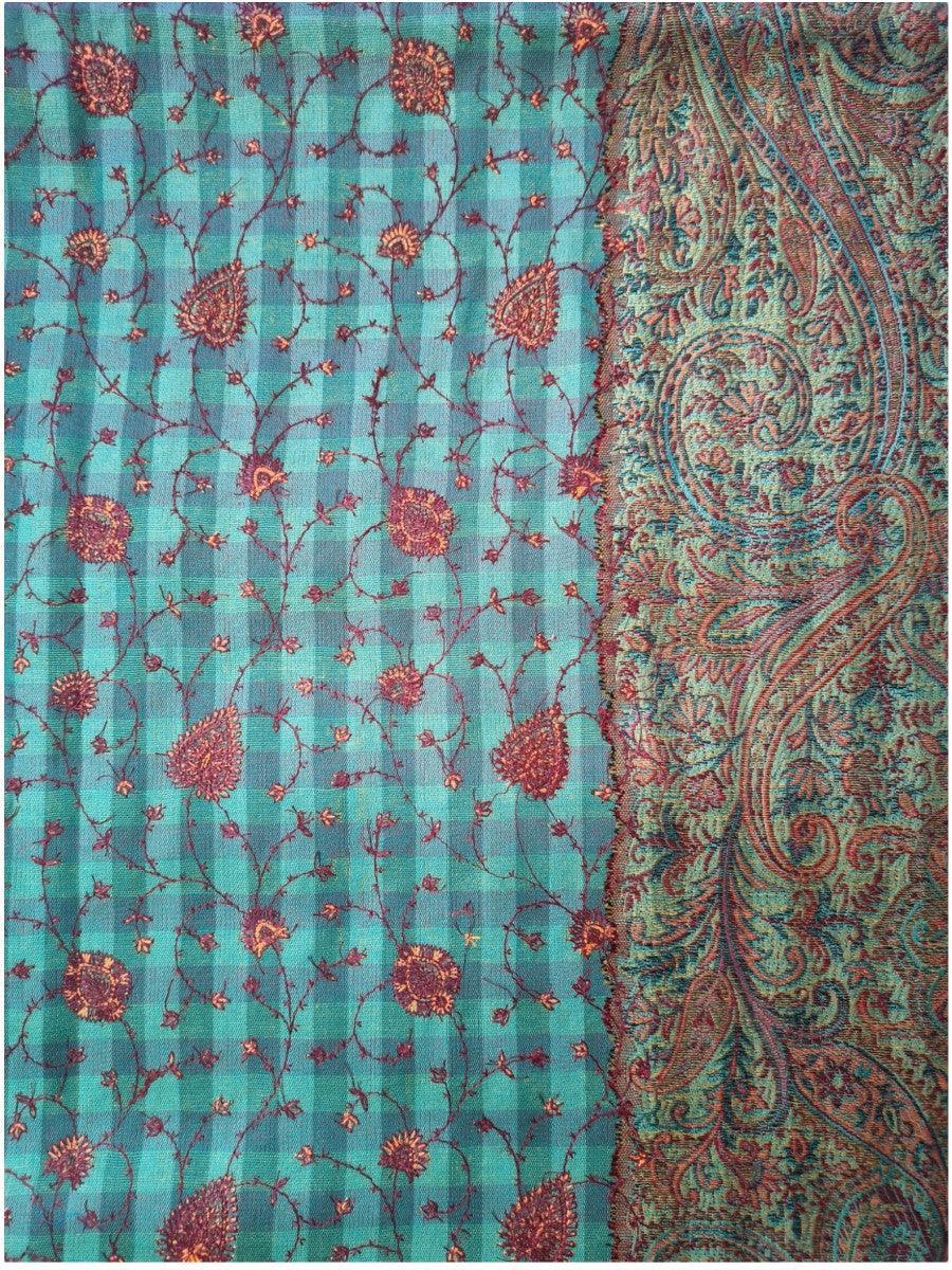 Needle Work Shawl | Woolen Shawl | Multicolor - ZANSKAR ARTS