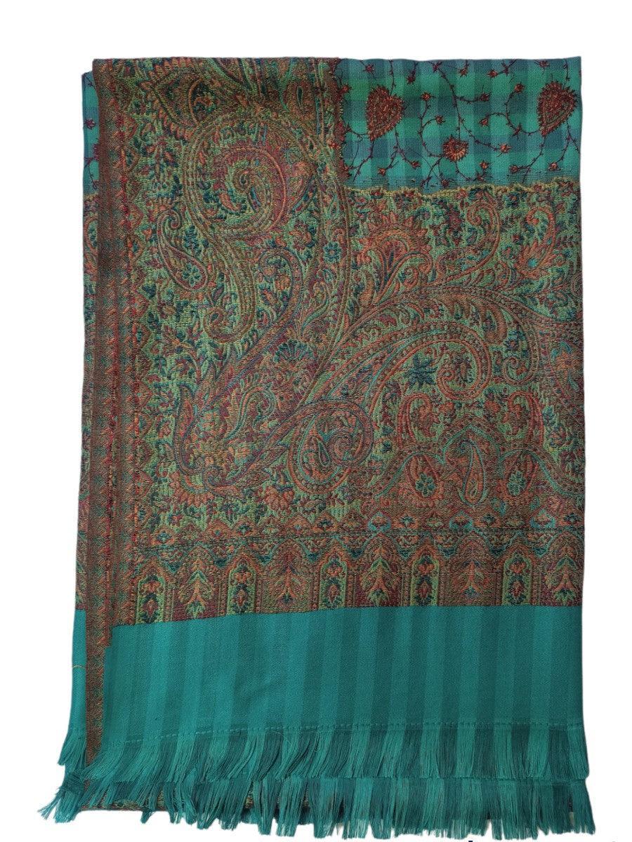 Needle Work Shawl | Woolen Shawl | Multicolor - ZANSKAR ARTS