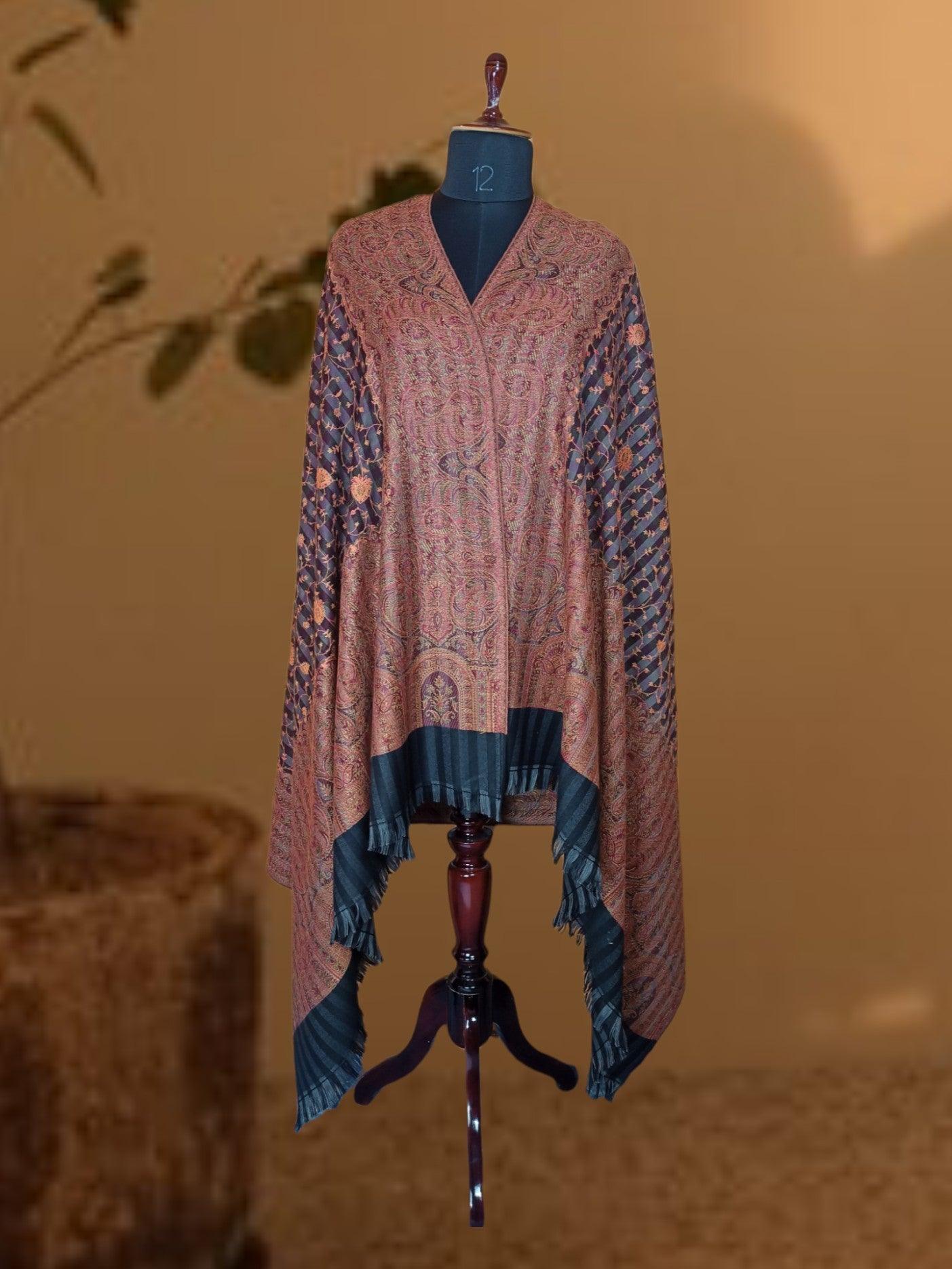 Needle Work Shawl | Woolen Shawl | Multicolor - ZANSKAR ARTS