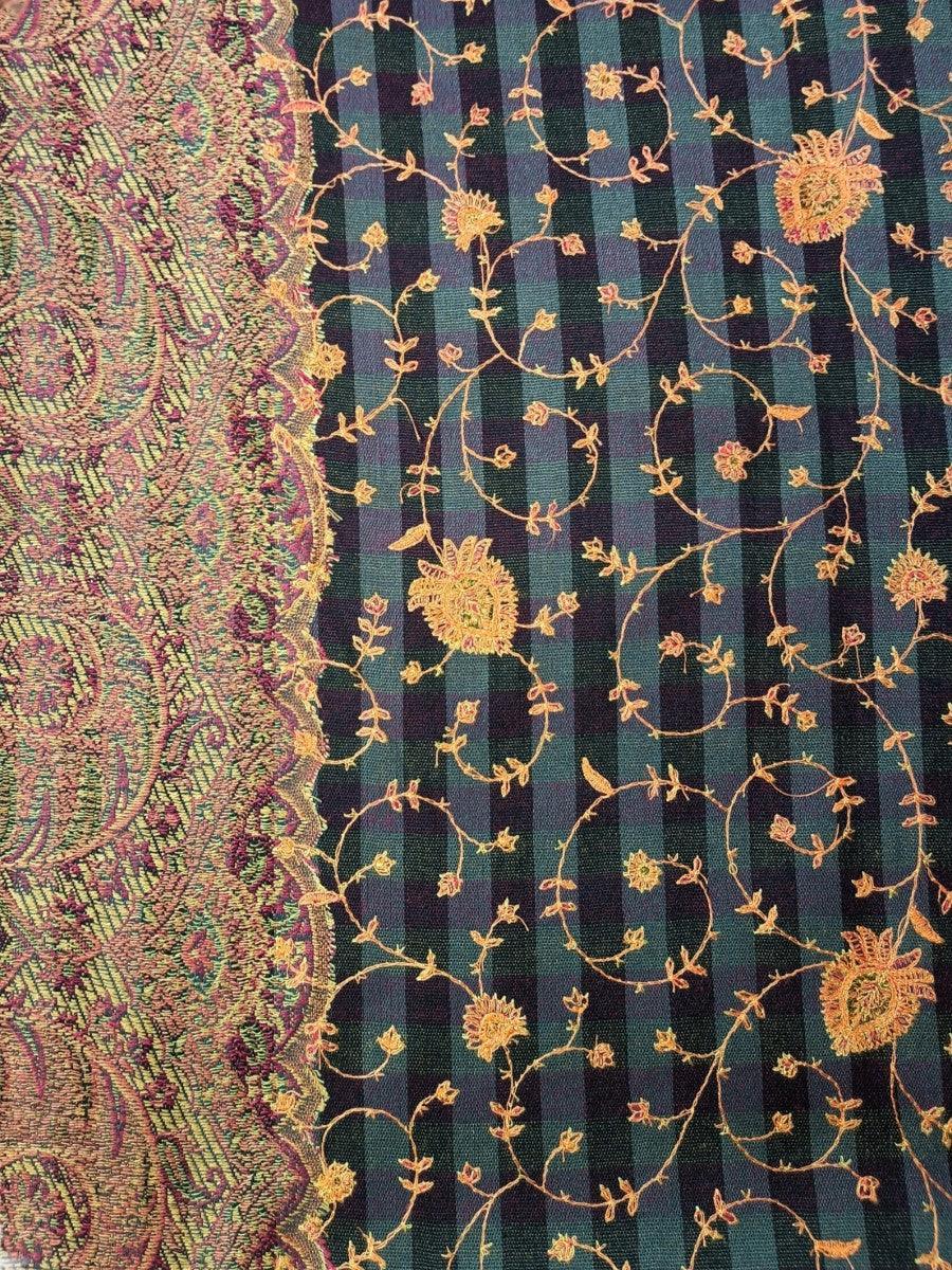 Needle Work Shawl | Woolen Shawl | Multicolor - ZANSKAR ARTS
