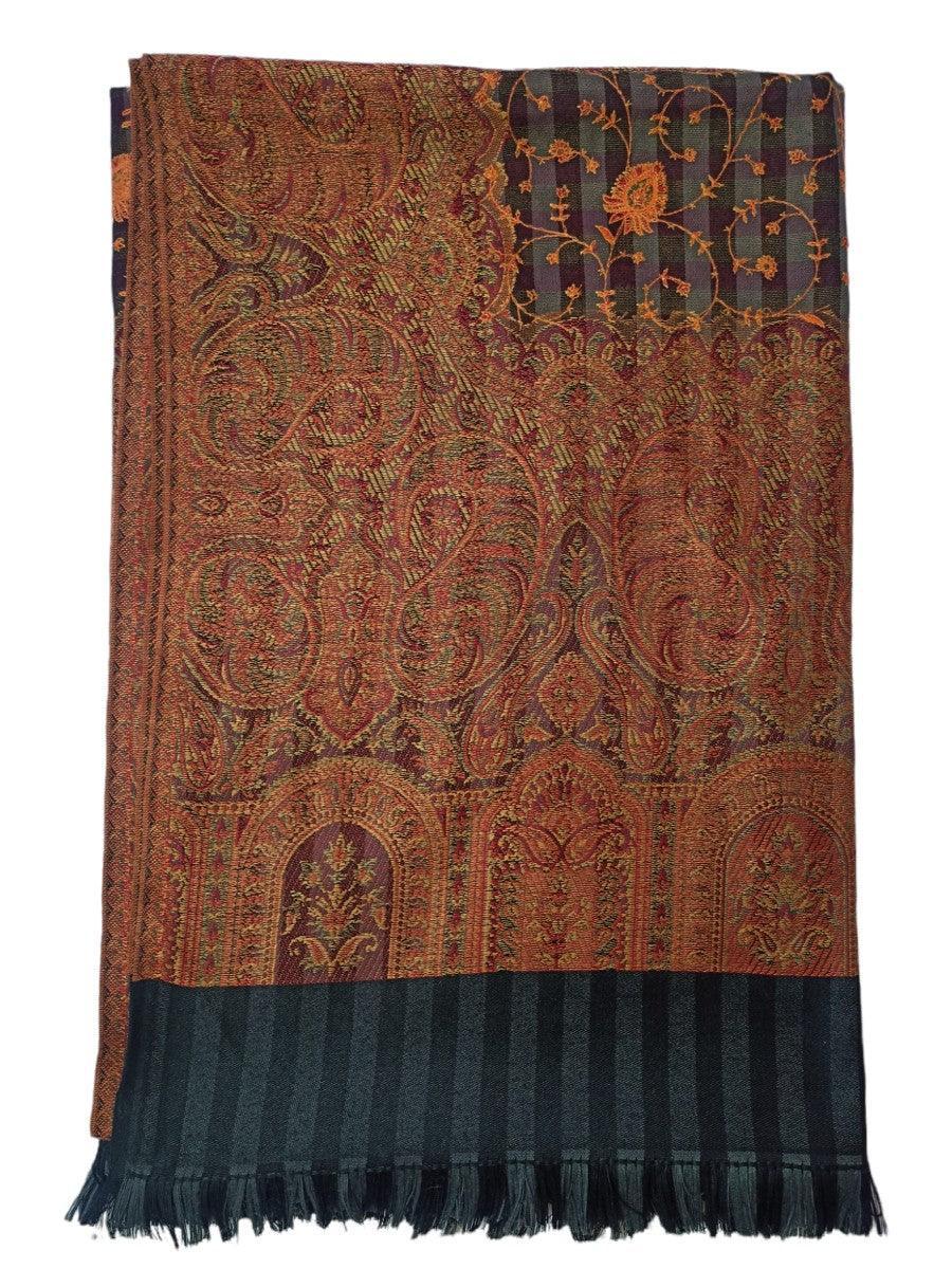 Needle Work Shawl | Woolen Shawl | Multicolor - ZANSKAR ARTS