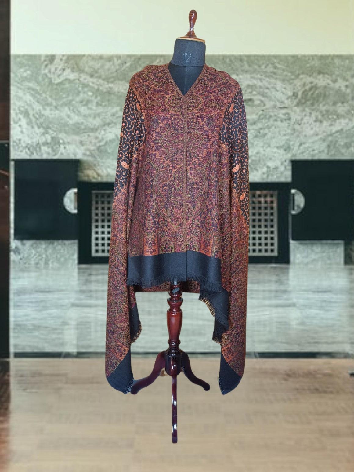 Needle Work Shawl | Woolen Shawl | Multicolor - ZANSKAR ARTS