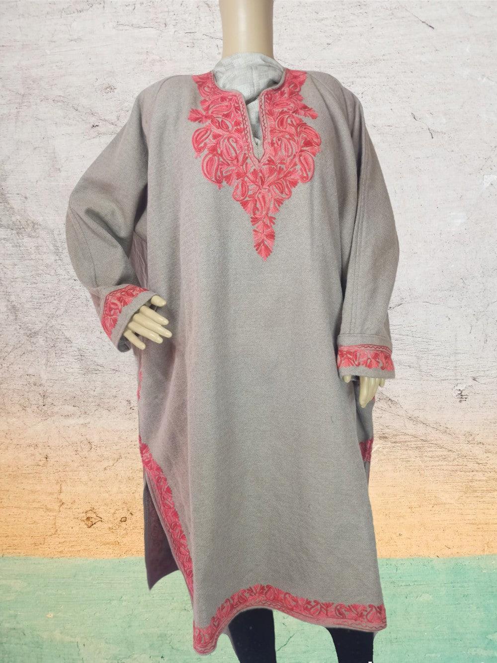 Women Yak Wool Faran | XXL Cream | V Neck - ZANSKAR ARTS