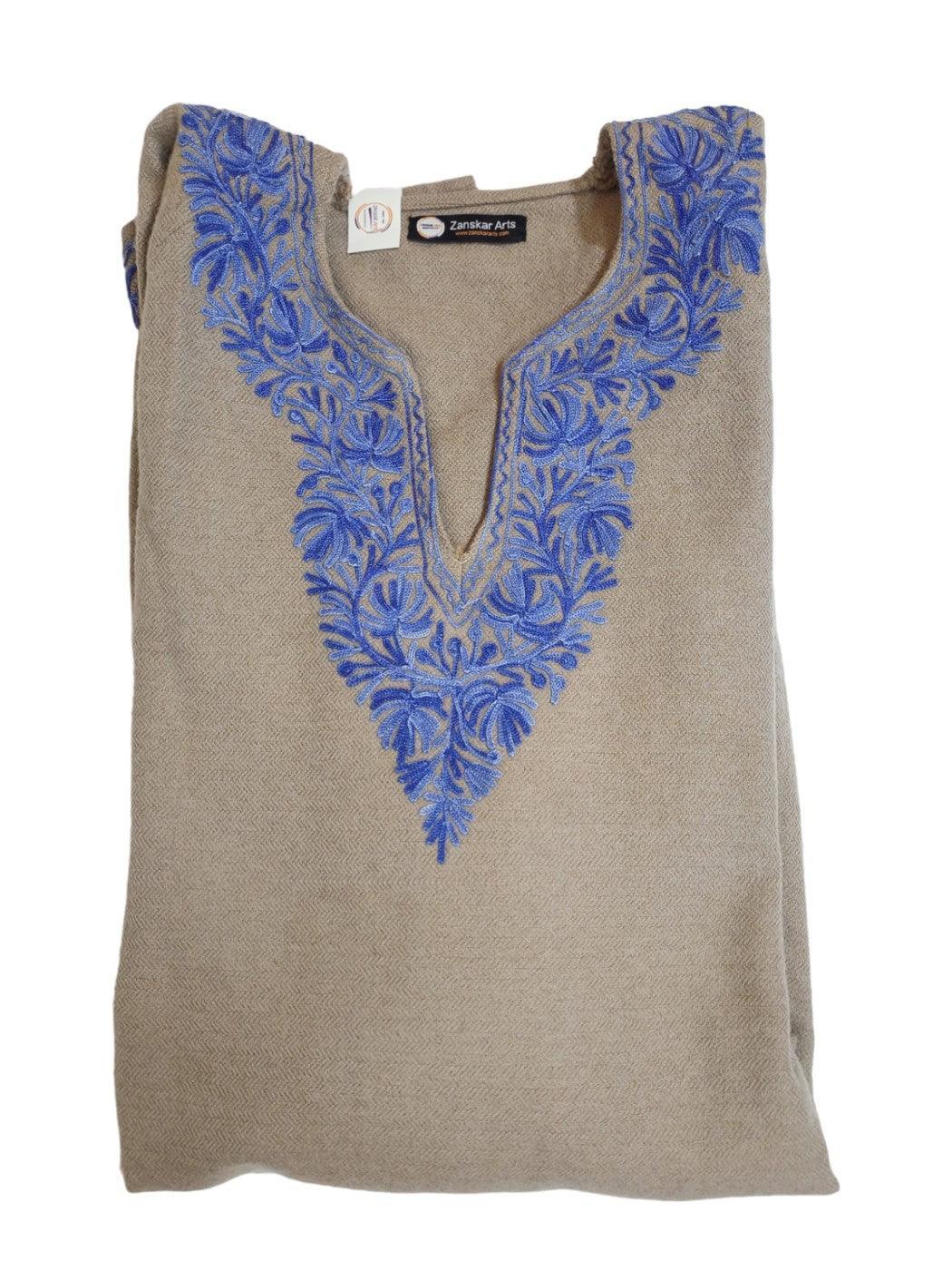 Women Yak Wool Faran | XXL Cream | V Neck - ZANSKAR ARTS