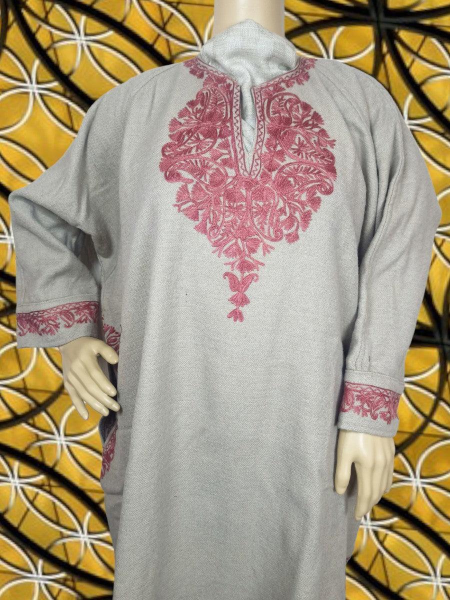 Women Yak Wool Faran | XXL Cream | V Neck - ZANSKAR ARTS