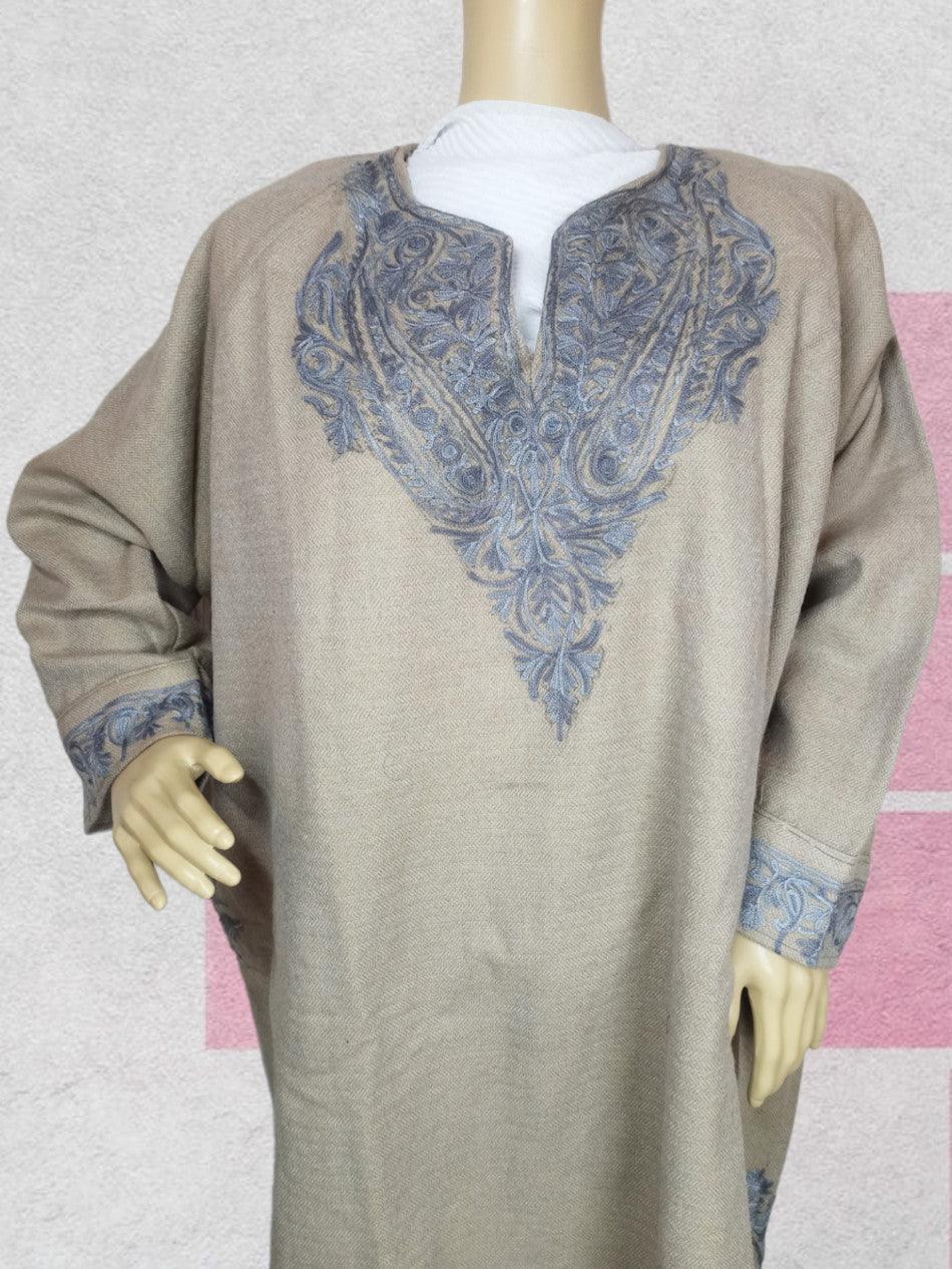 Women Yak Wool Faran | XXL Cream | V Neck - ZANSKAR ARTS