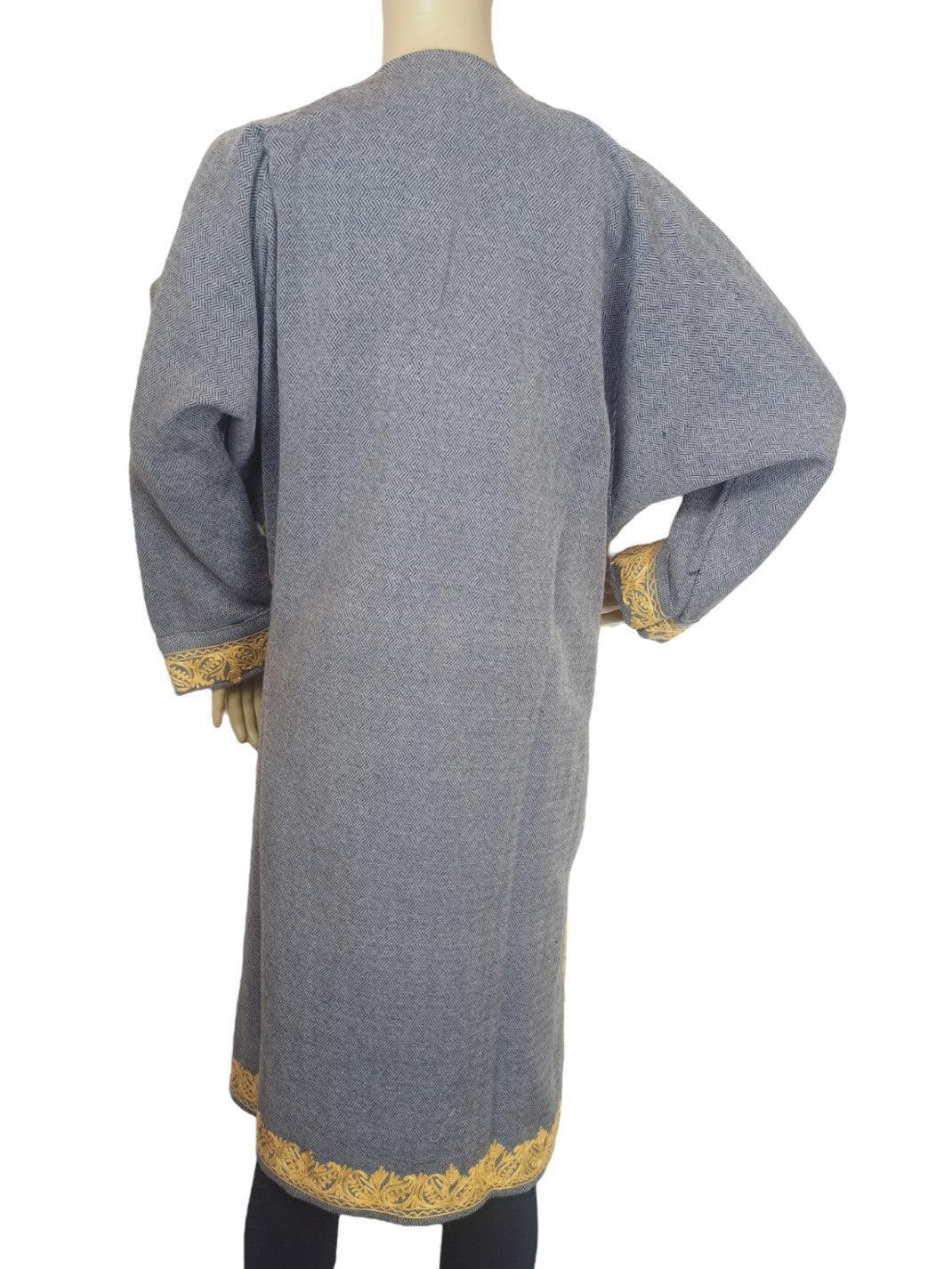 Women Yak Wool Faran | XXL Light Grey | V Neck - ZANSKAR ARTS