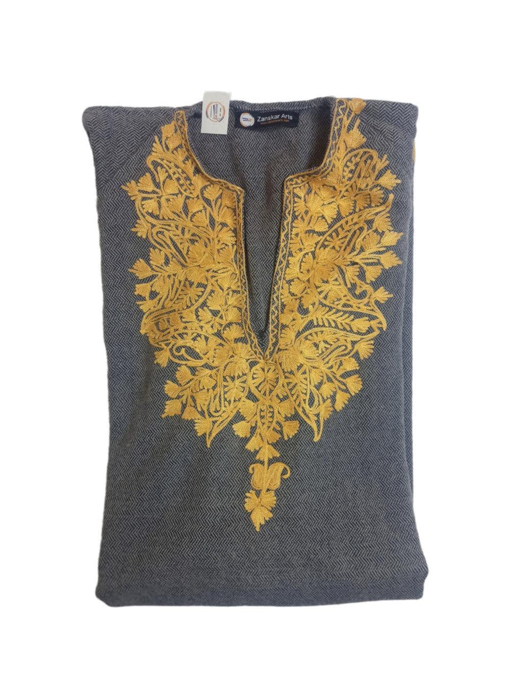 Women Yak Wool Faran | XXL Light Grey | V Neck - ZANSKAR ARTS