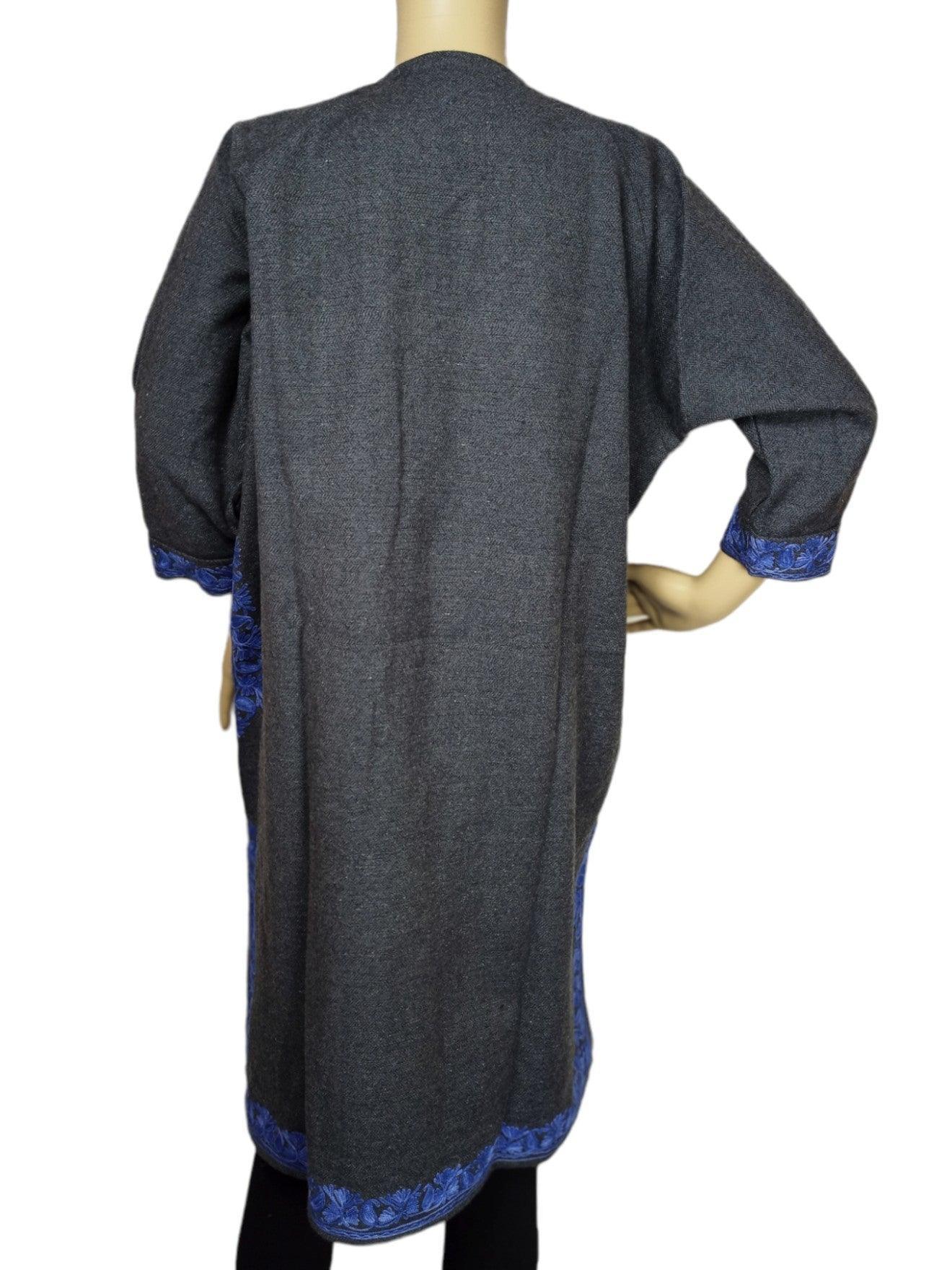 Kids Yak Wool Faran (Pheran) | L Grey | V Neck - ZANSKAR ARTS