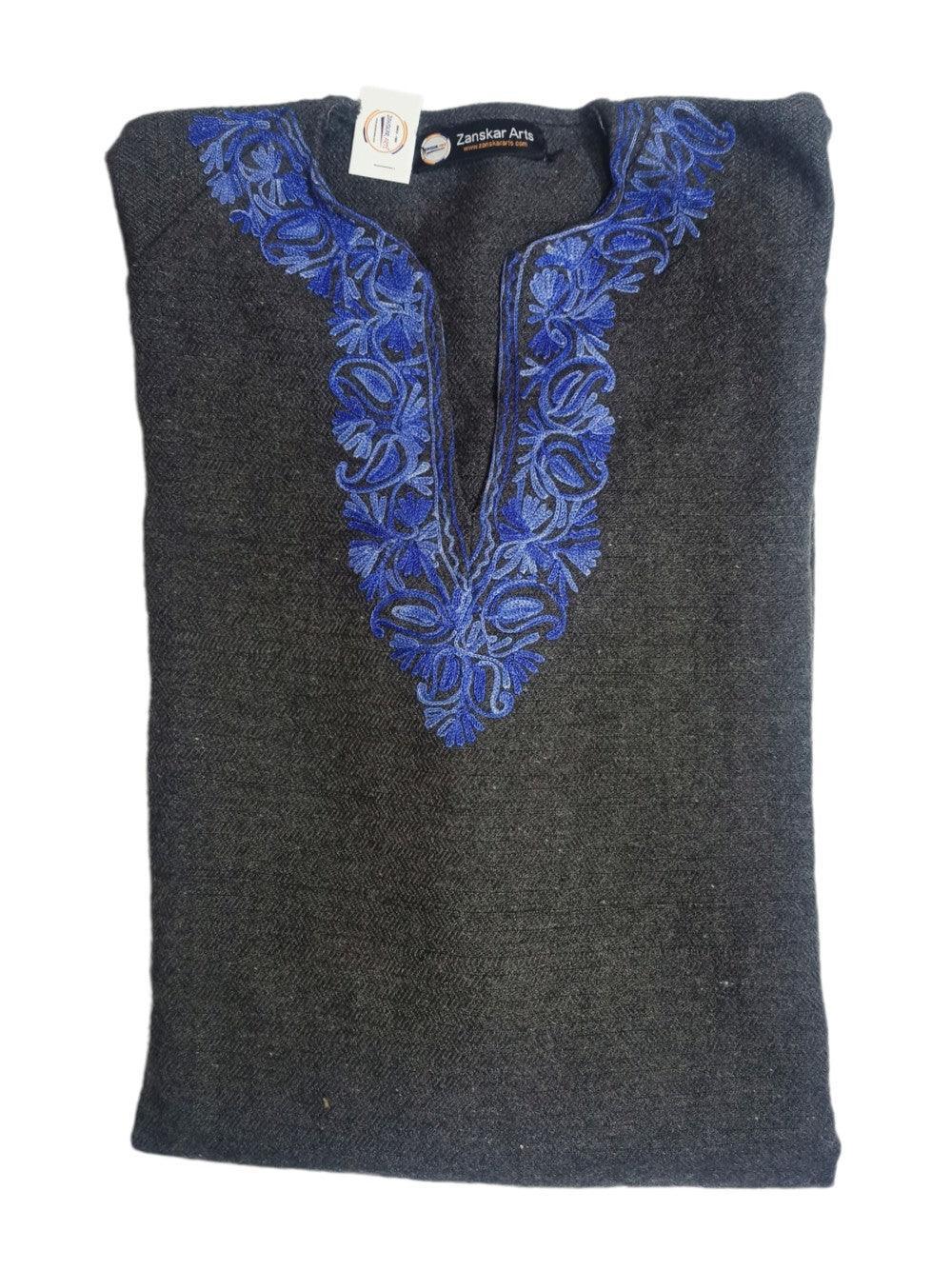 Kids Yak Wool Faran (Pheran) | L Grey | V Neck - ZANSKAR ARTS