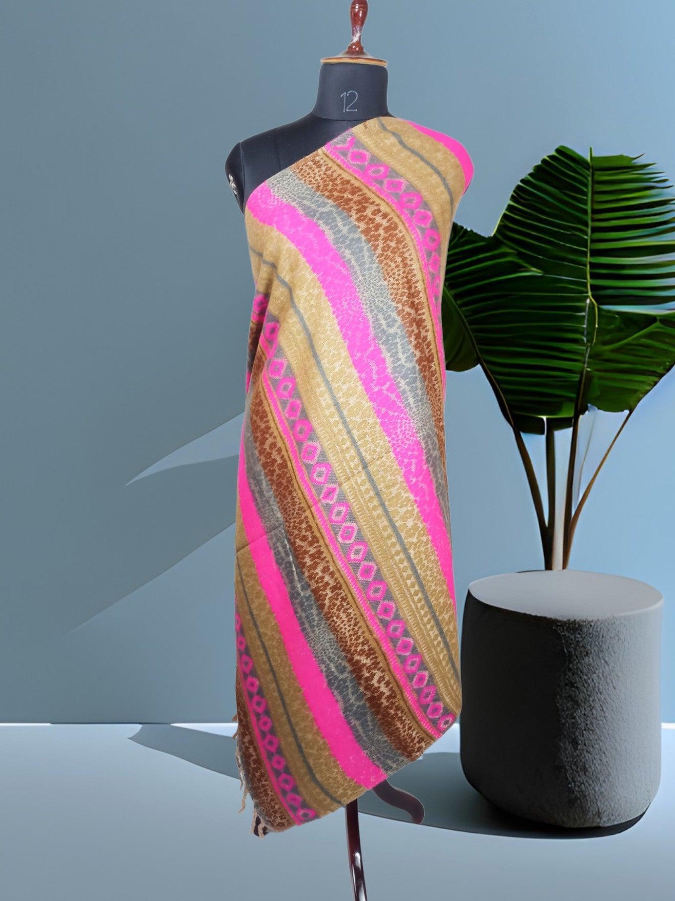 Tibet Yak Wool Shawl | Blanket Size | Multicolour - ZANSKAR ARTS