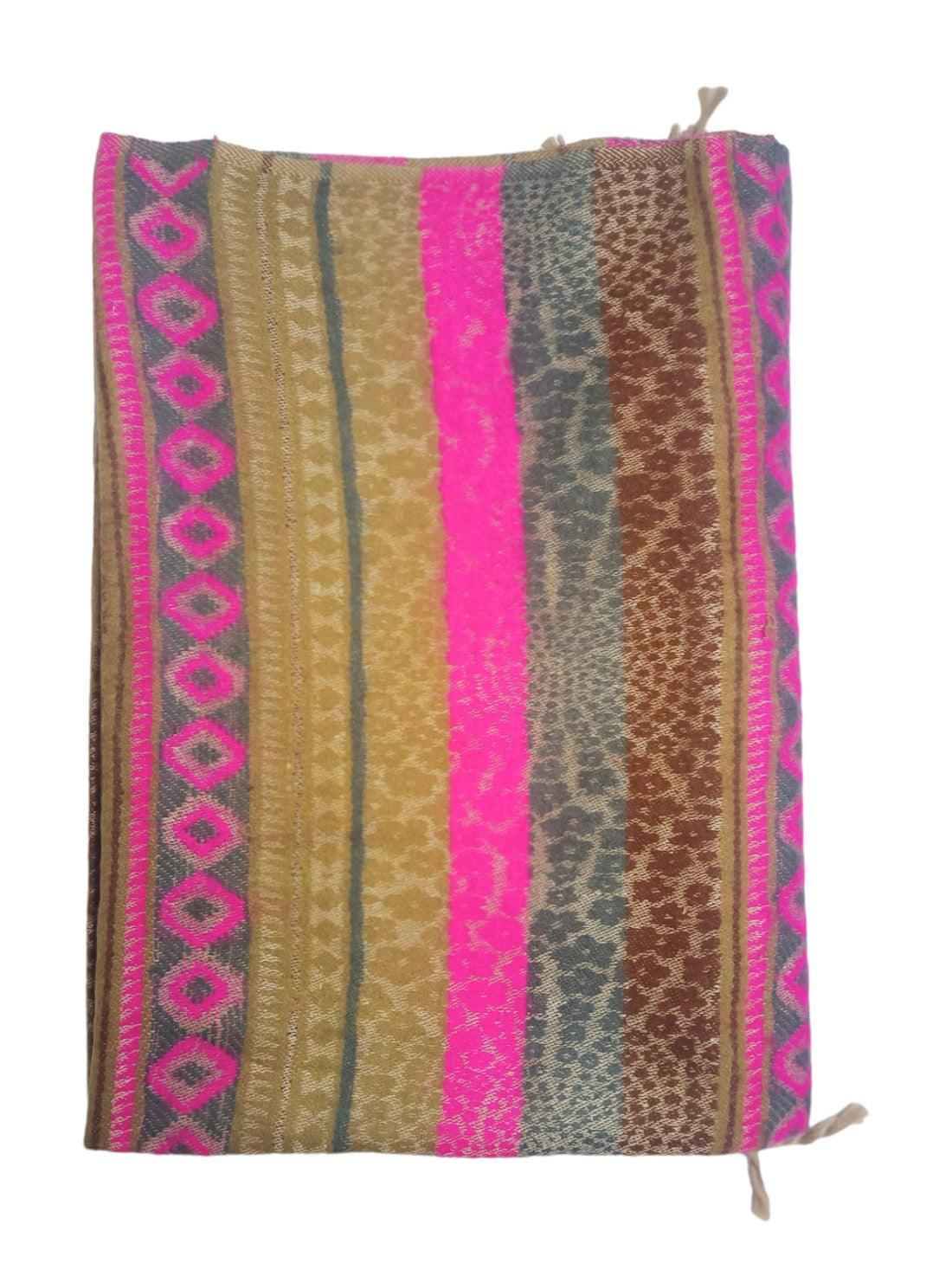 Tibet Yak Wool Shawl | Blanket Size | Multicolour - ZANSKAR ARTS