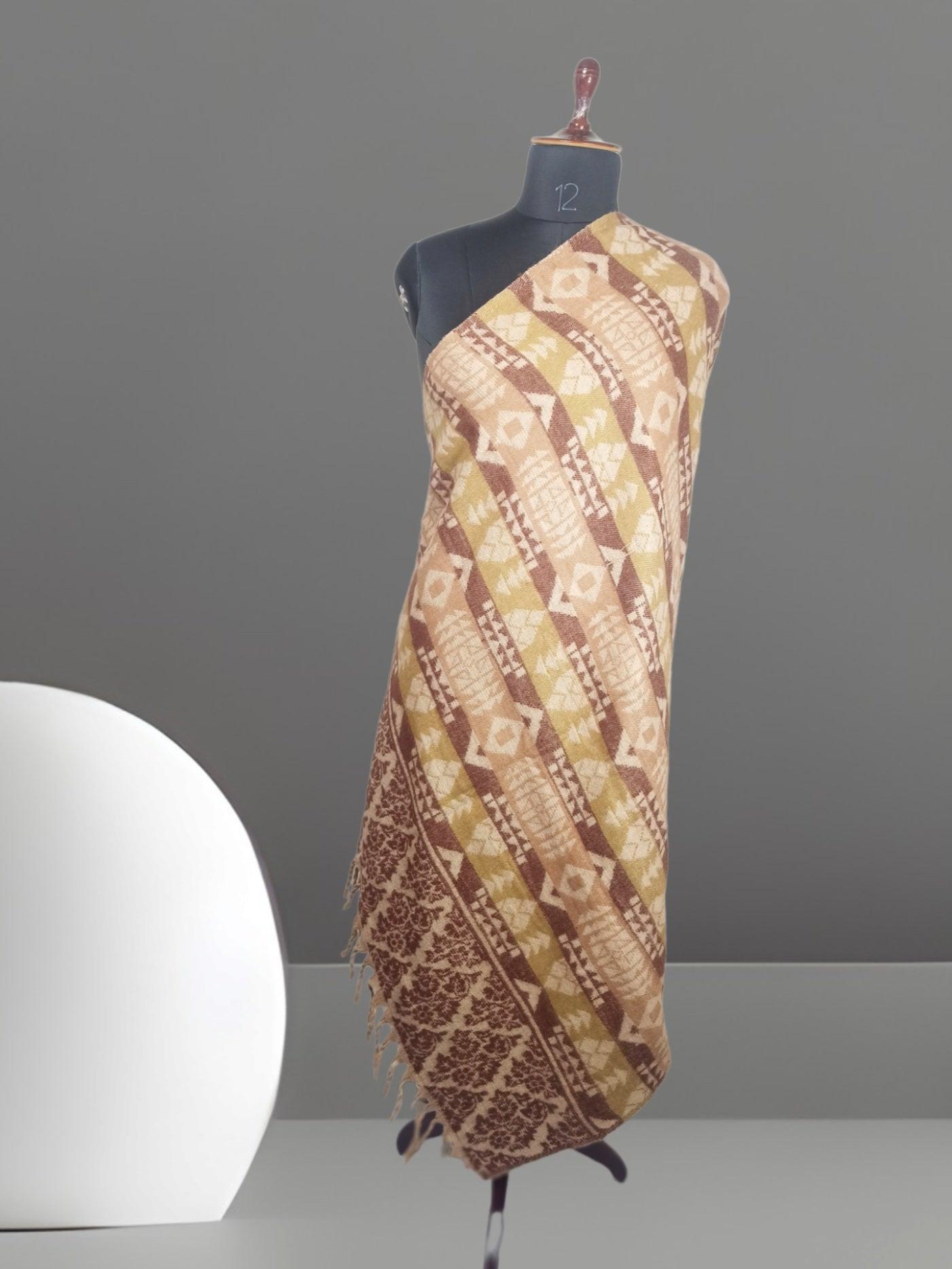 Tibet Yak Wool Shawl | Blanket Size | Multicolour - ZANSKAR ARTS