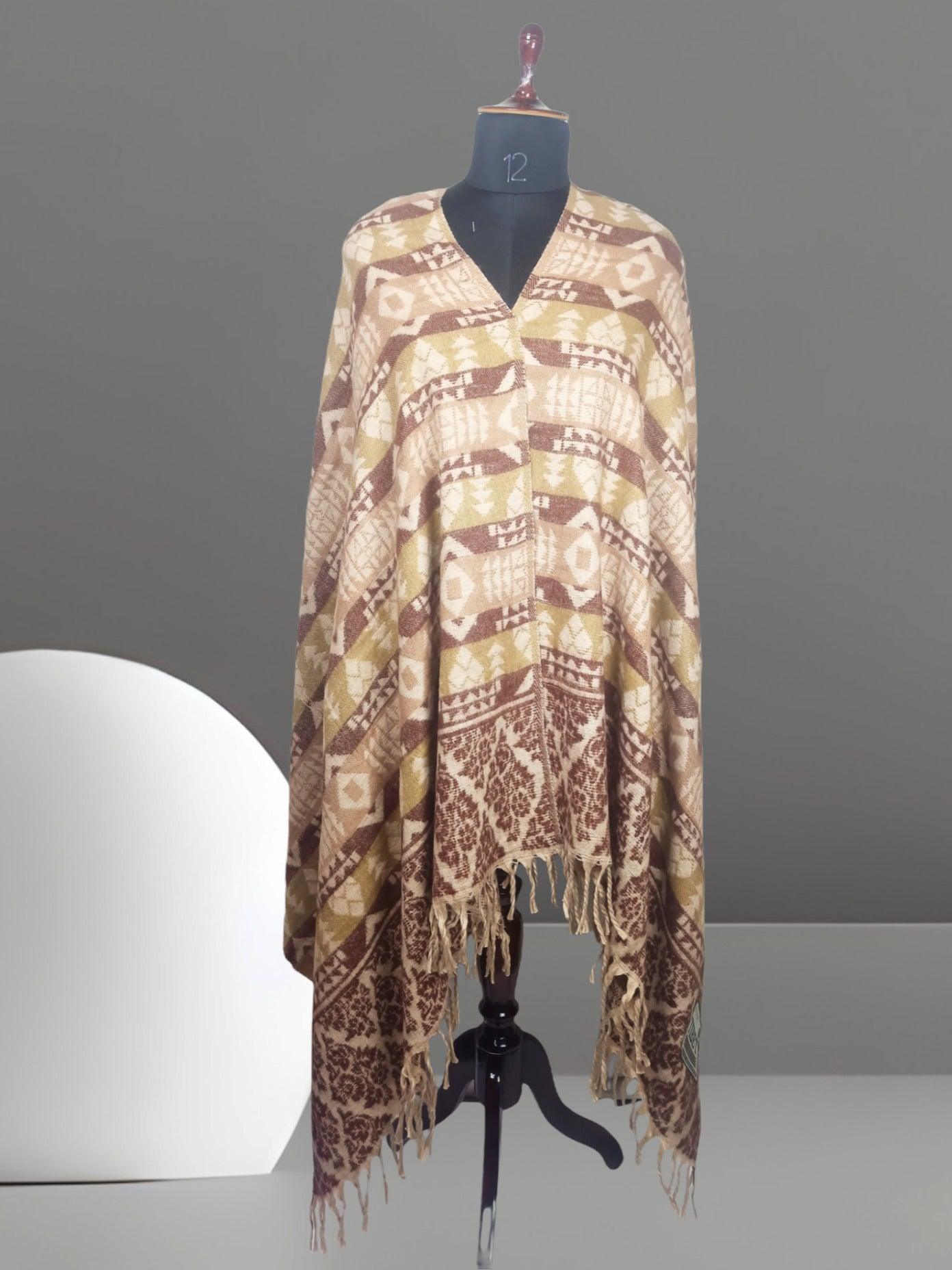Tibet Yak Wool Shawl | Blanket Size | Multicolour - ZANSKAR ARTS