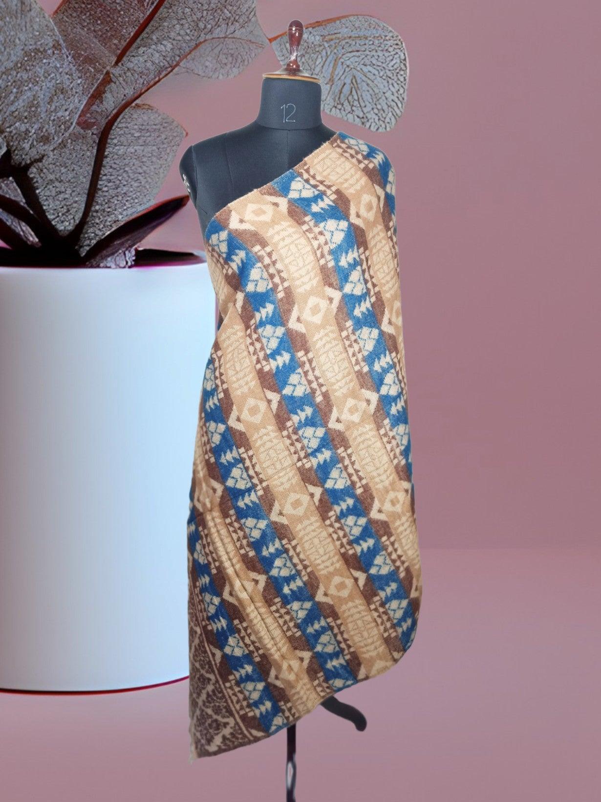 Tibet Yak Wool Shawl | Blanket Size | Multicolour - ZANSKAR ARTS