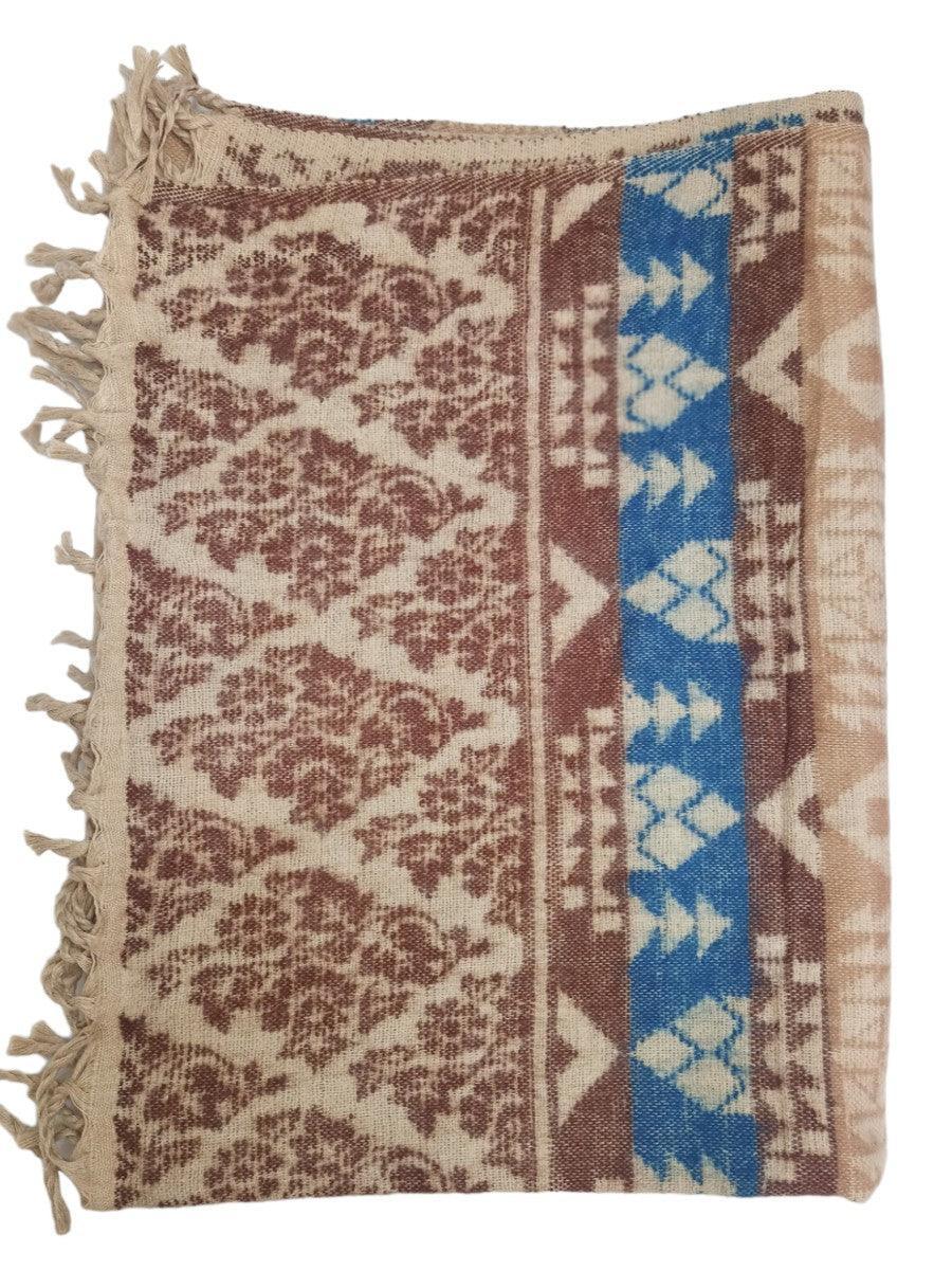 Tibet Yak Wool Shawl | Blanket Size | Multicolour - ZANSKAR ARTS