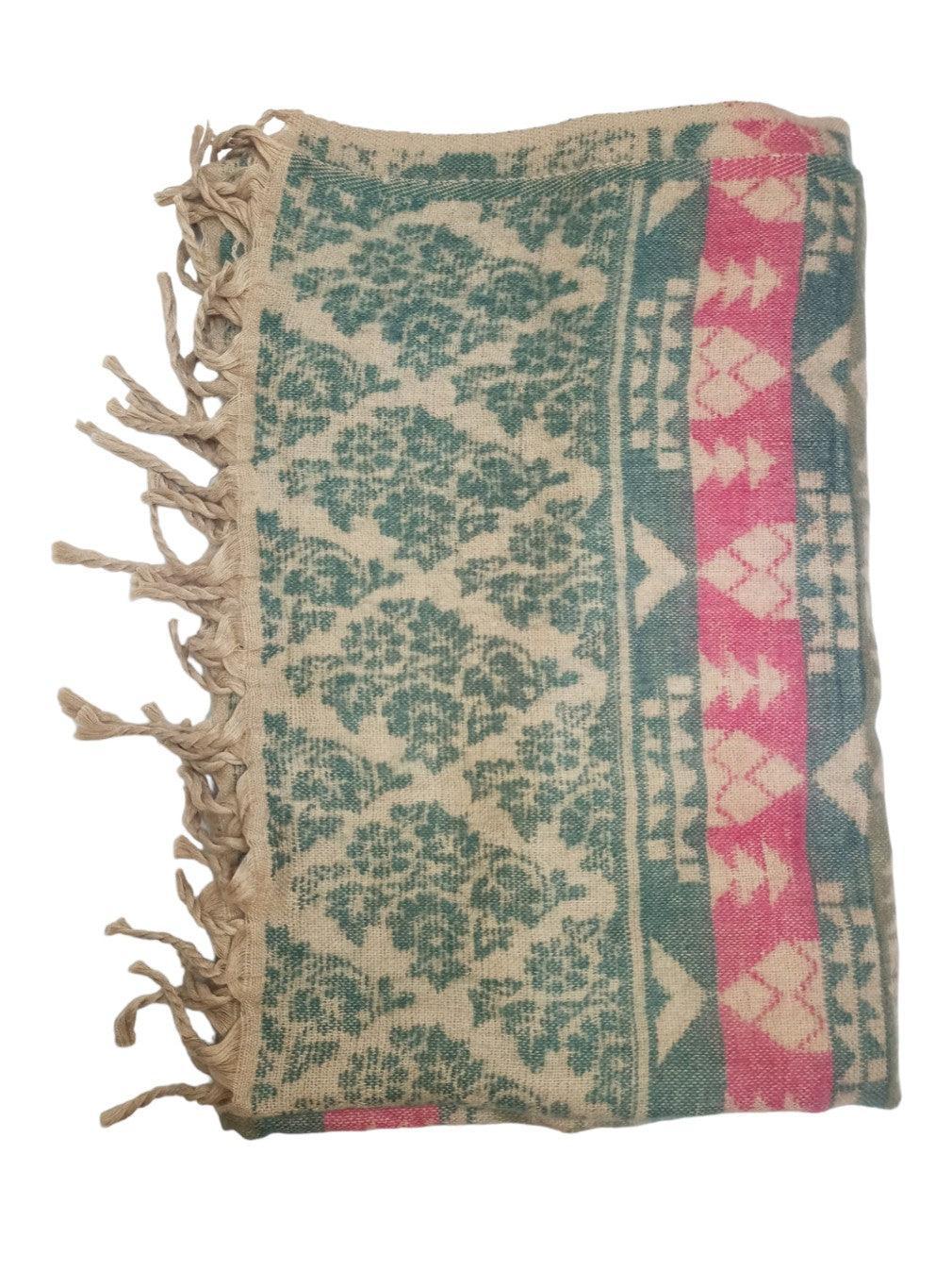Tibet Yak Wool Shawl | Blanket Size | Multicolour - ZANSKAR ARTS