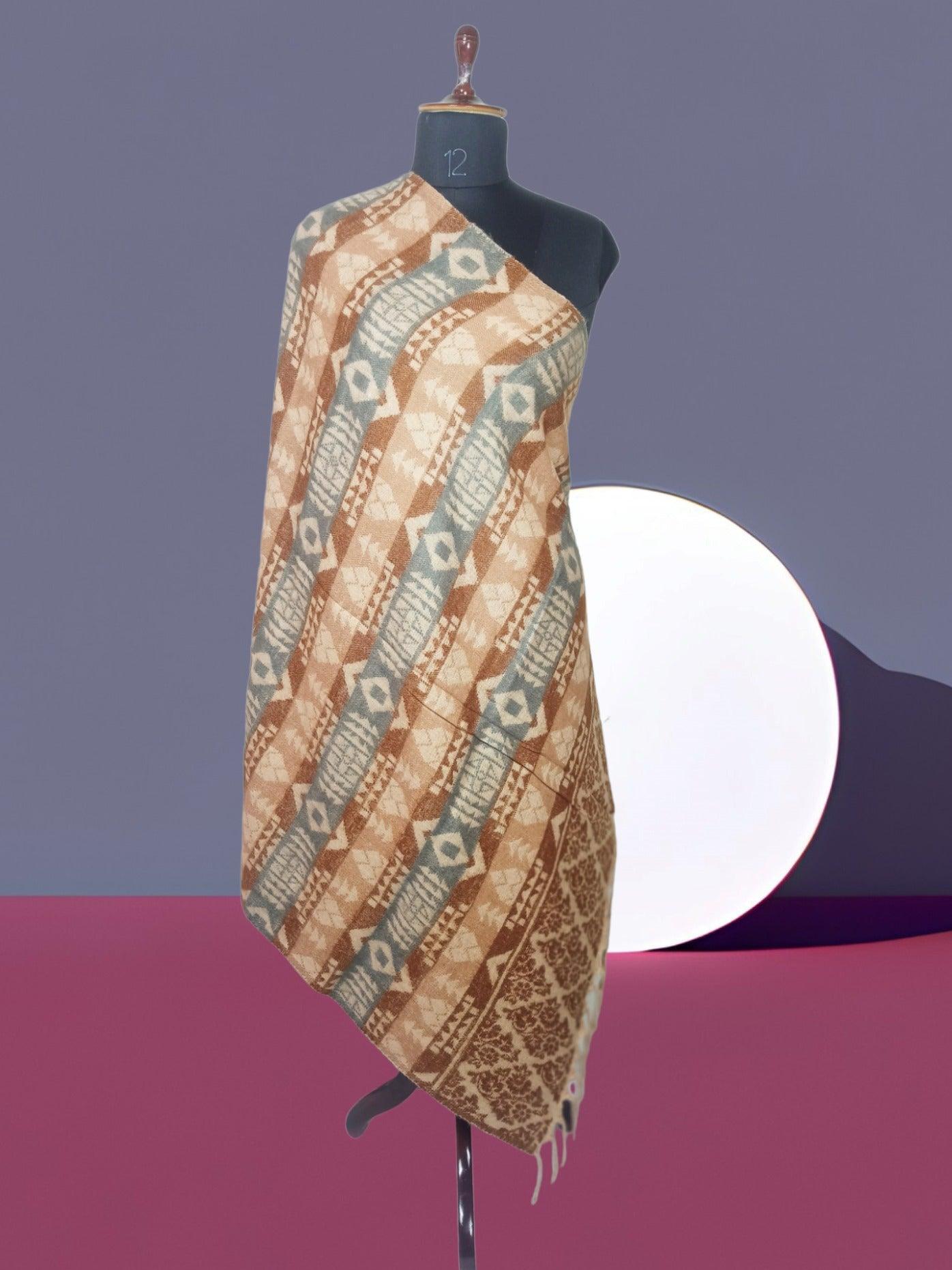 Tibet Yak Wool Shawl | Blanket Size | Multicolour - ZANSKAR ARTS