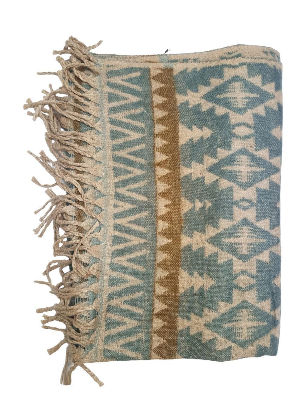 Tibet Yak Wool Shawl | Blanket Size | Multicolour - ZANSKAR ARTS