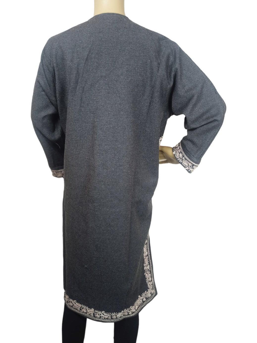 Women Yak Wool Faran | XL Grey | V Neck - ZANSKAR ARTS