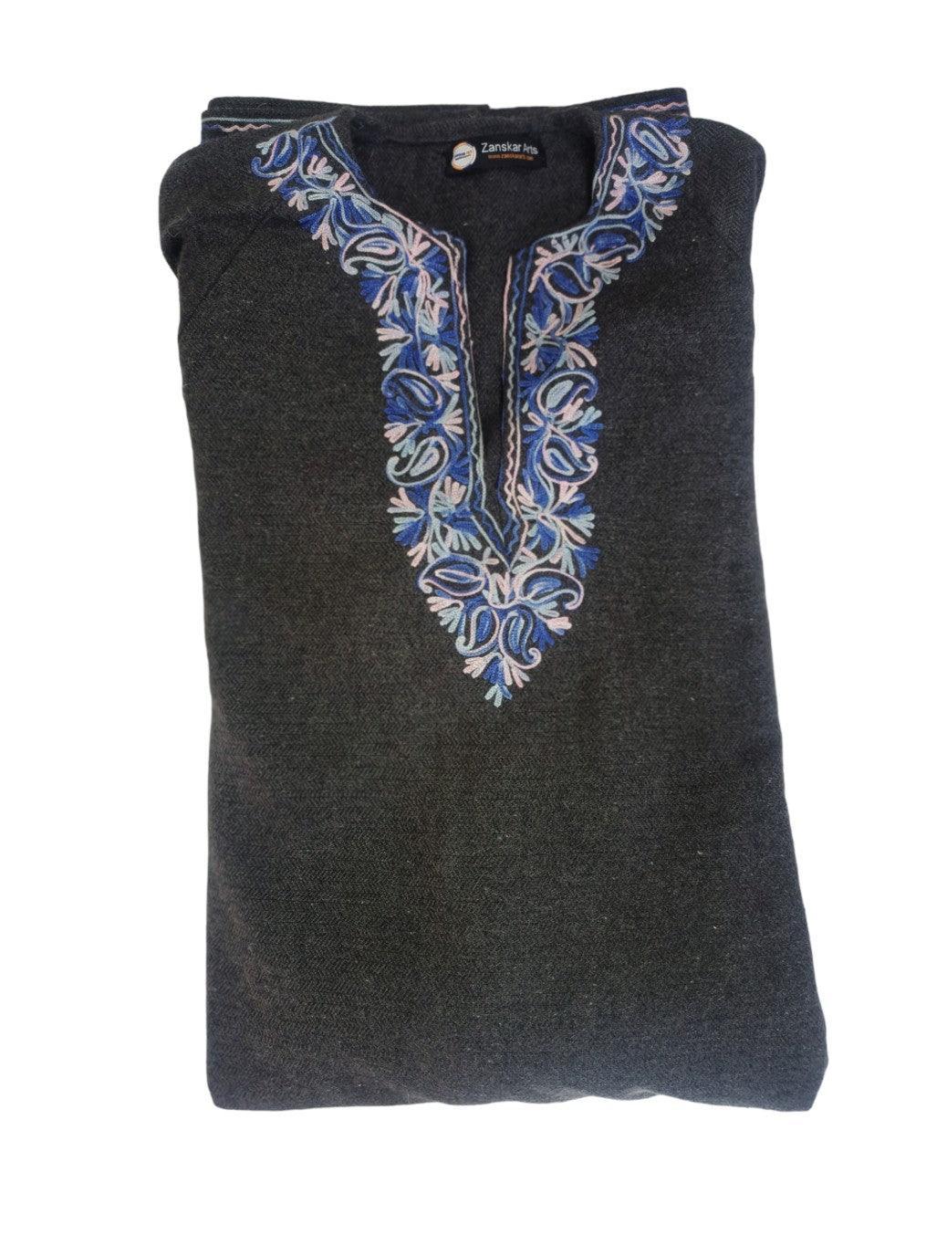 Women Yak Wool Faran | XL Grey | V Neck - ZANSKAR ARTS