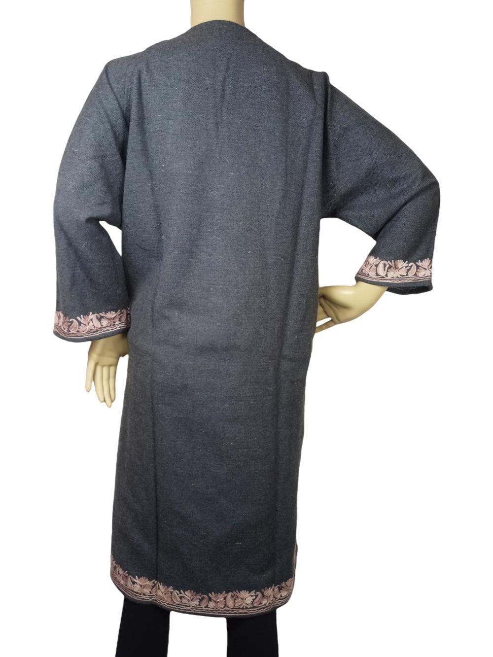 Women Yak Wool Faran | XL Grey | V Neck - ZANSKAR ARTS