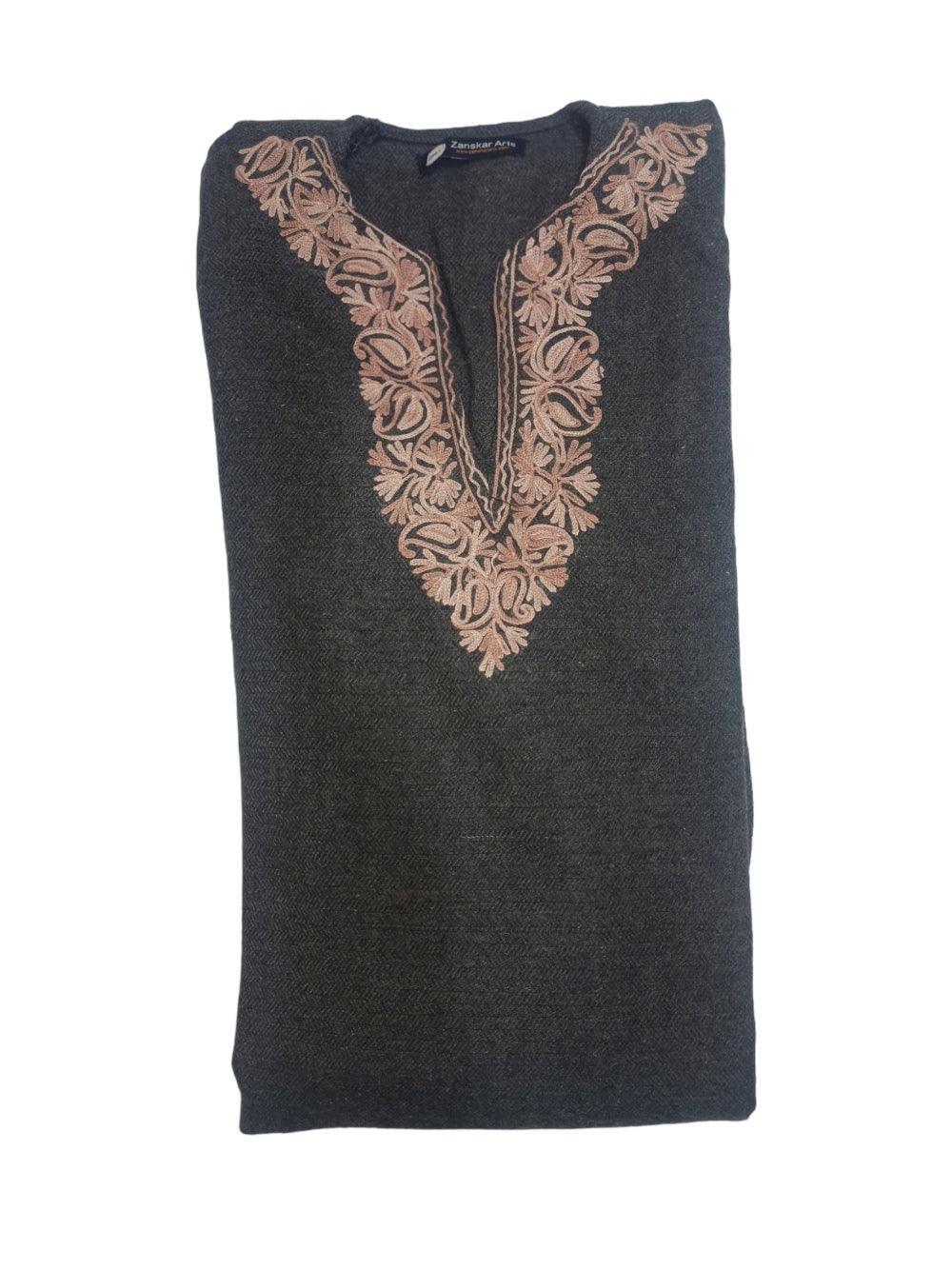Women Yak Wool Faran | XL Grey | V Neck - ZANSKAR ARTS