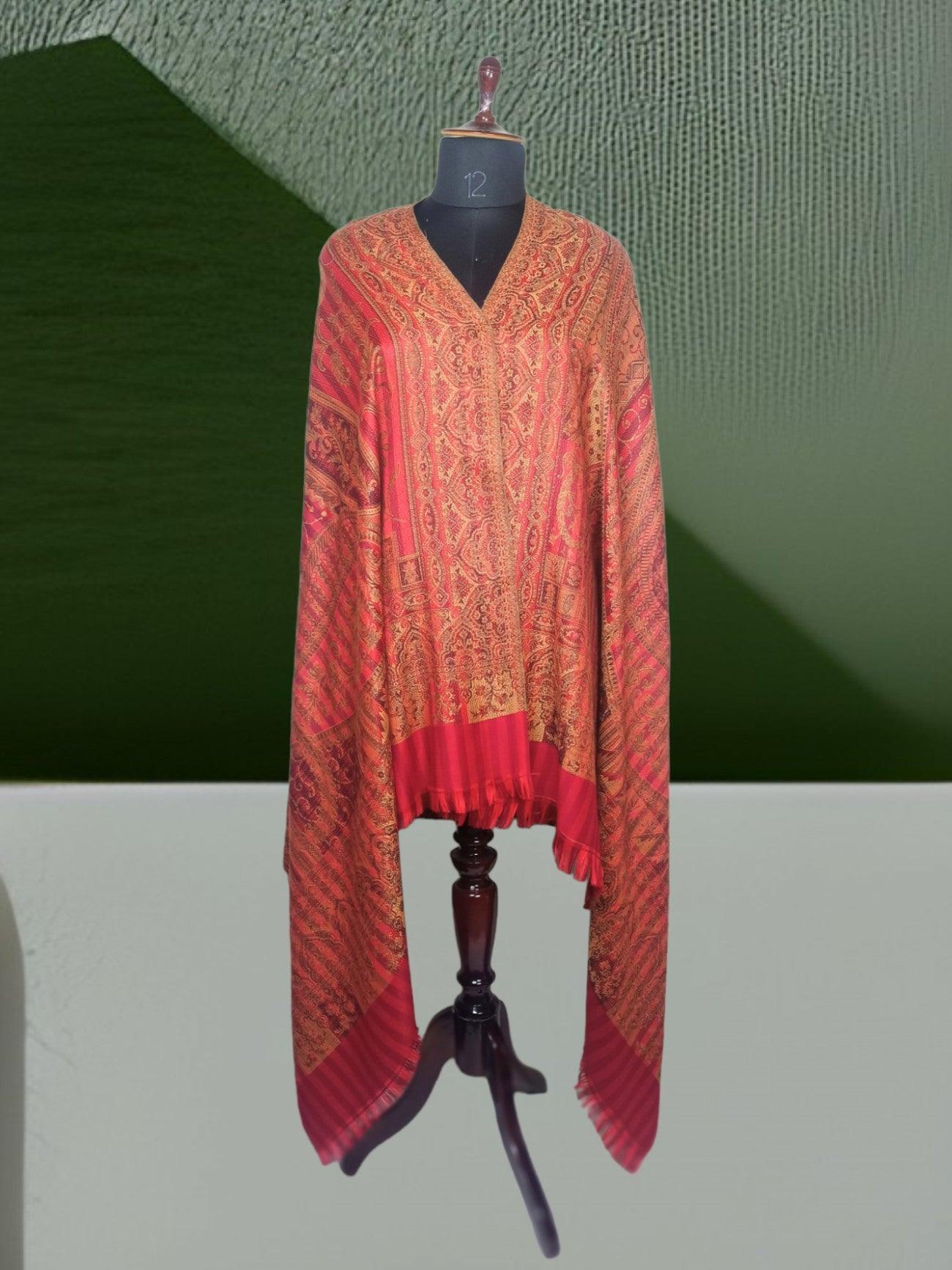 Needle Work Shawl | Woolen Shawl | Multicolor - ZANSKAR ARTS