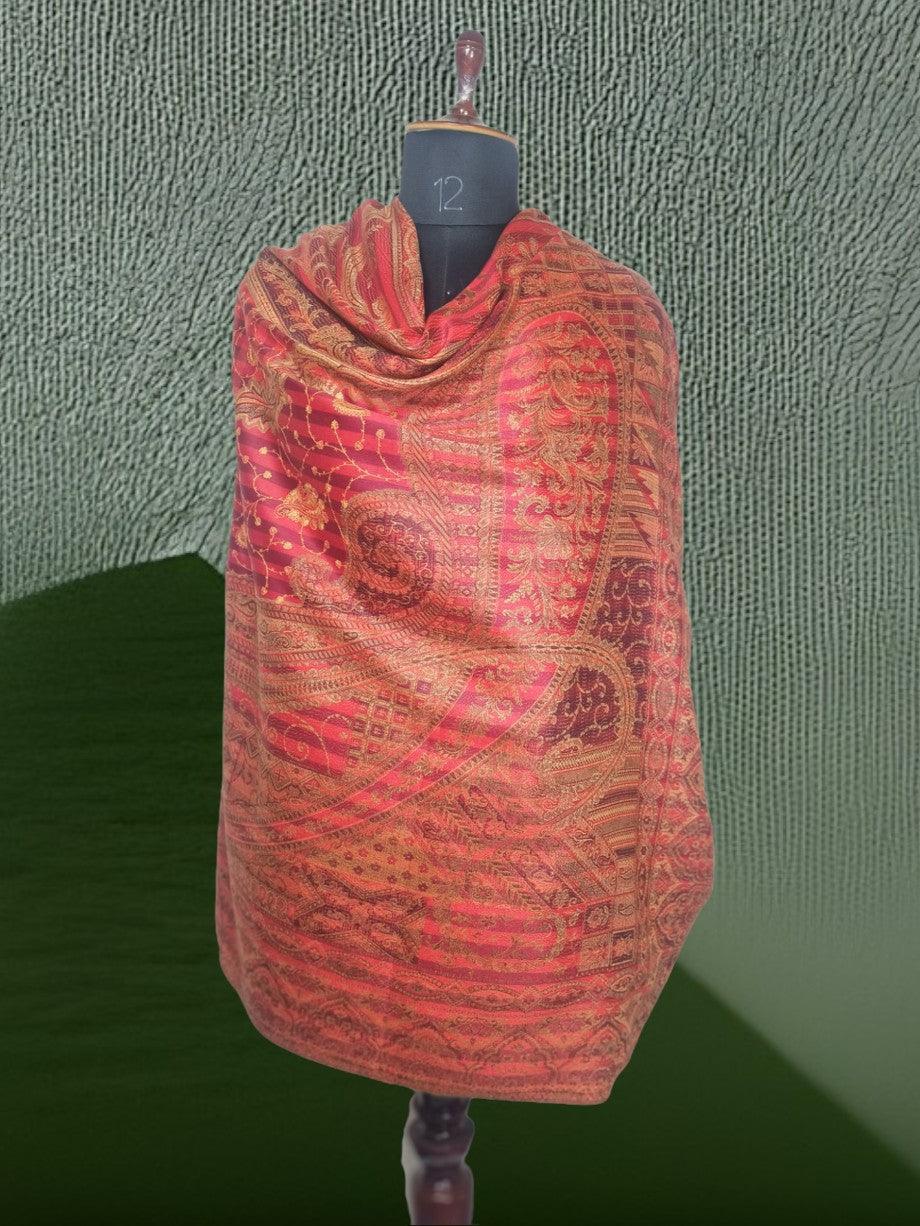 Needle Work Shawl | Woolen Shawl | Multicolor - ZANSKAR ARTS