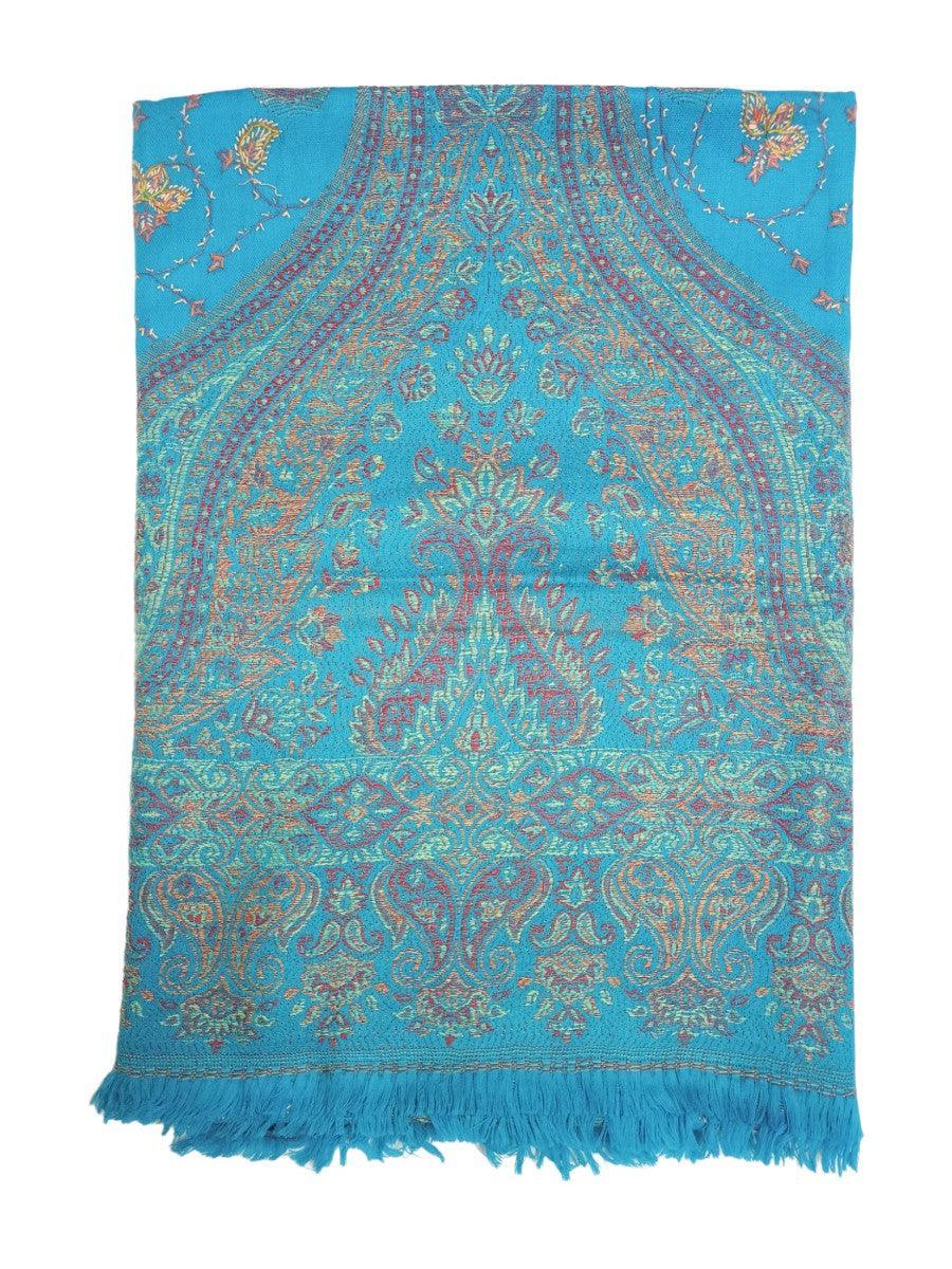 Needle Work Shawl | Woolen Shawl | Multicolor - ZANSKAR ARTS
