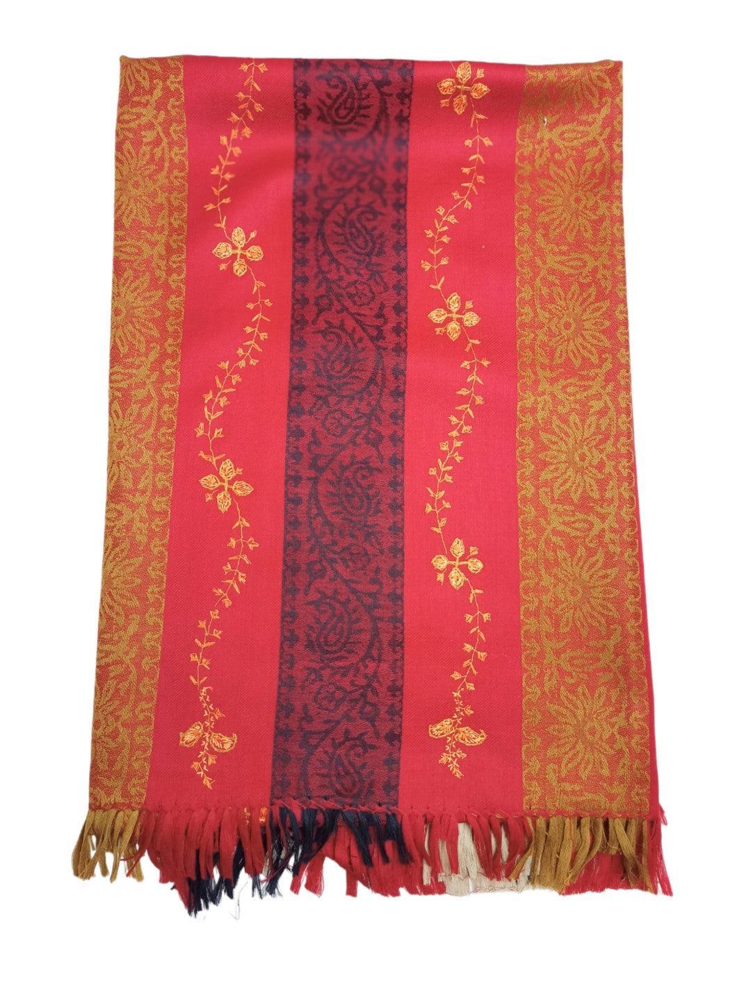 Needle Work Shawl | Woolen Shawl | Multicolor - ZANSKAR ARTS