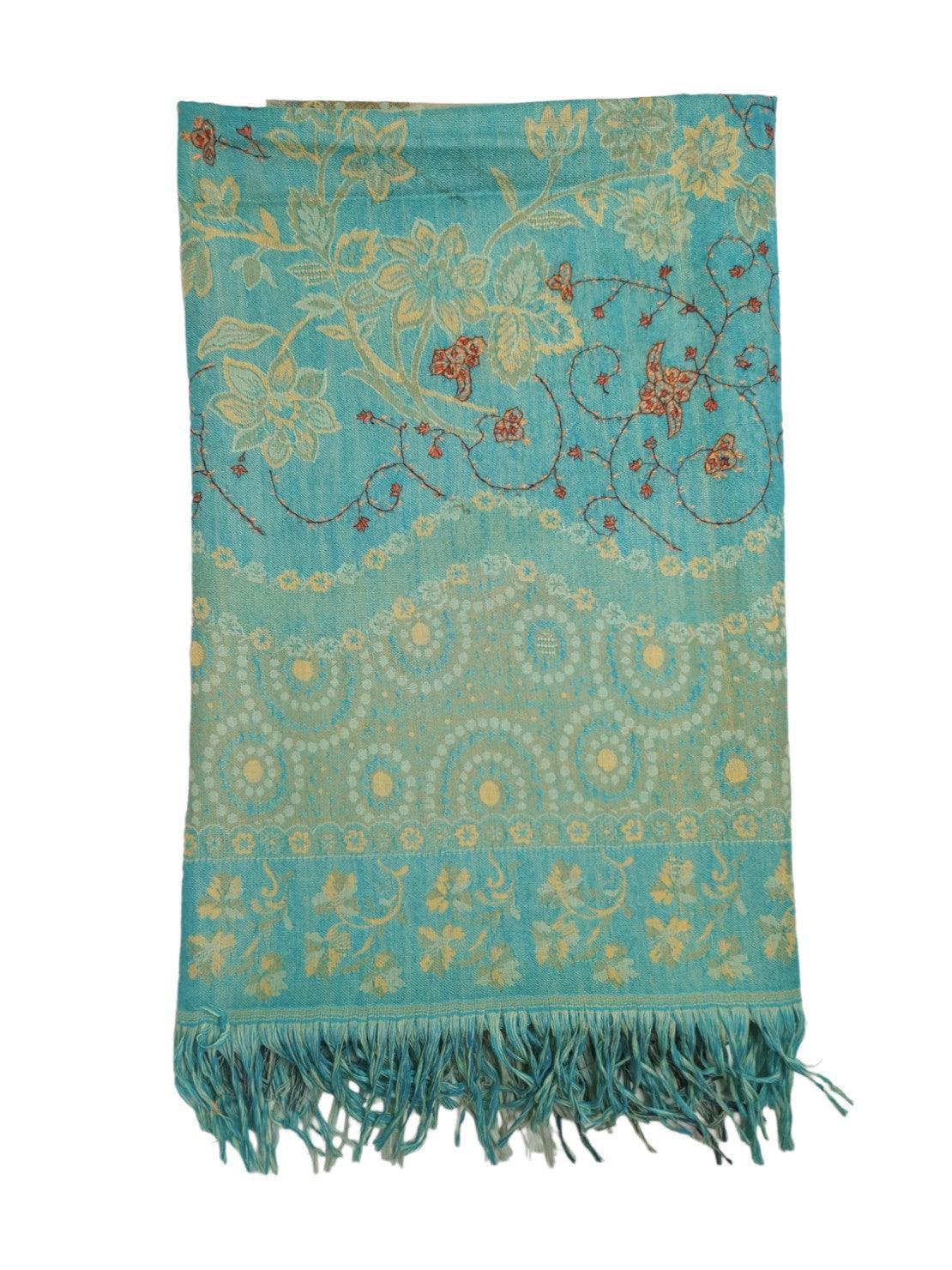 Needle Work Shawl | Woolen Shawl | Multicolor - ZANSKAR ARTS