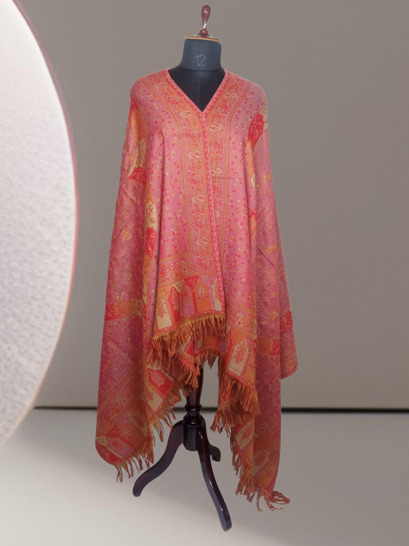 Needle Work Shawl | Woolen Shawl | Multicolor - ZANSKAR ARTS