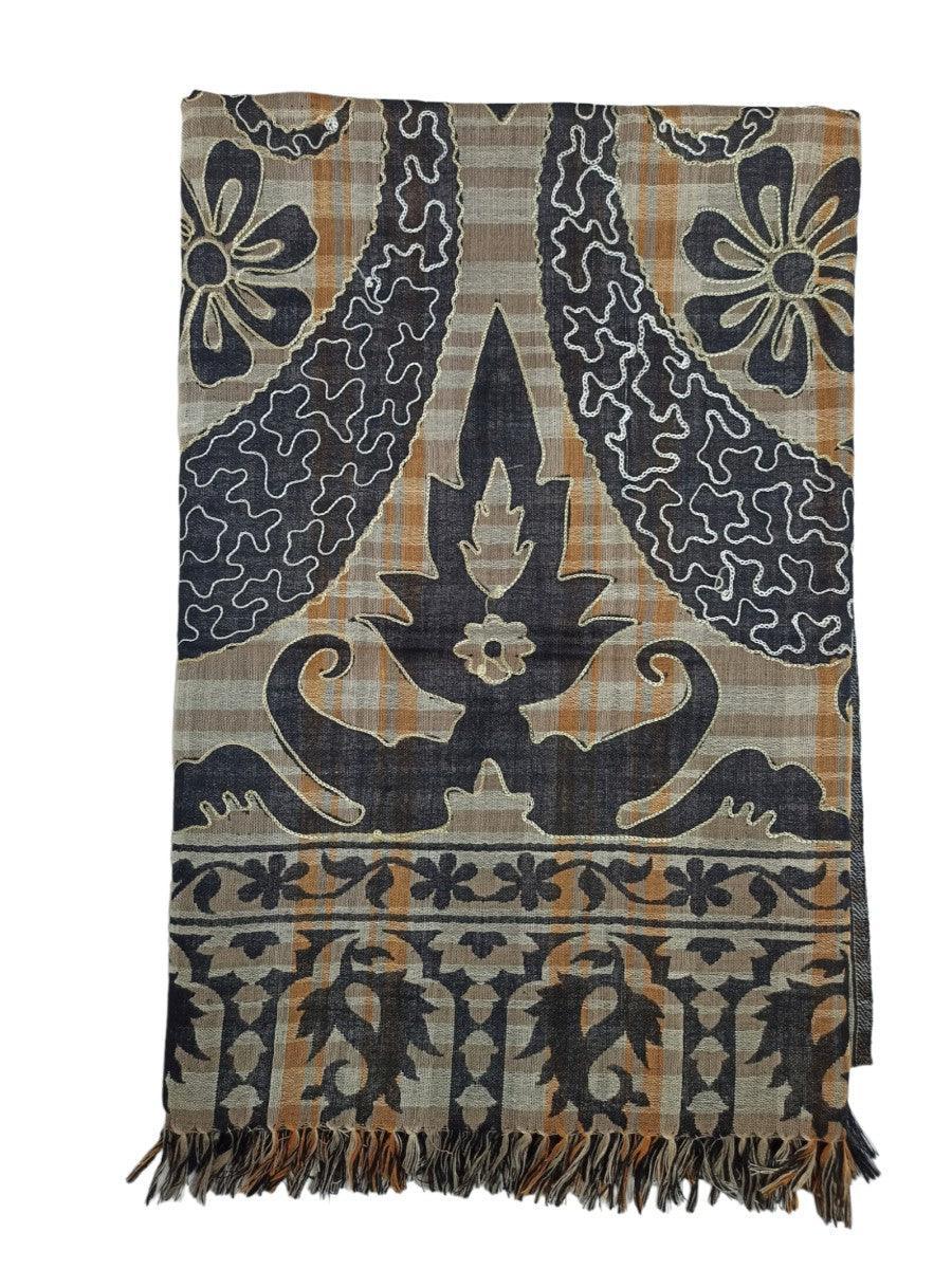 Jamawar wool Shawl | Handwoves | Multi-Colour - ZANSKAR ARTS
