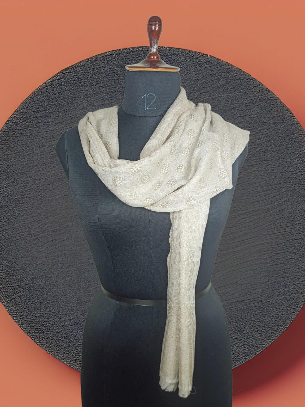 Pashmina Stole | Self Designed Stole | Camel Colour - ZANSKAR ARTS