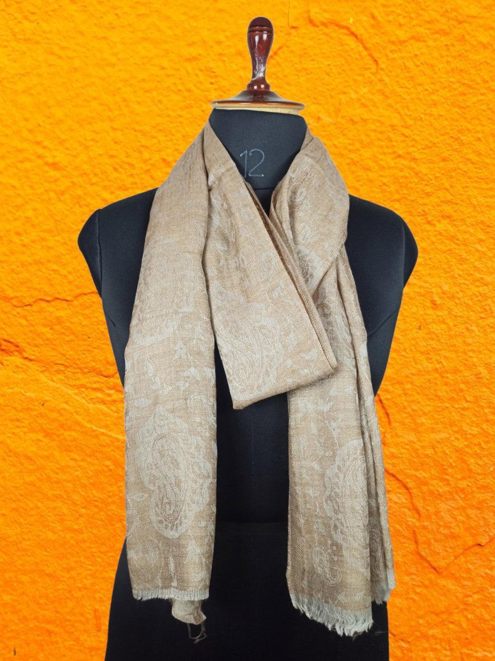 Pashmina Stole | Self Designed Stole | Camel Colour - ZANSKAR ARTS