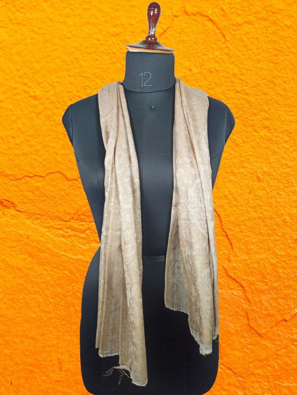 Pashmina Stole | Self Designed Stole | Camel Colour - ZANSKAR ARTS