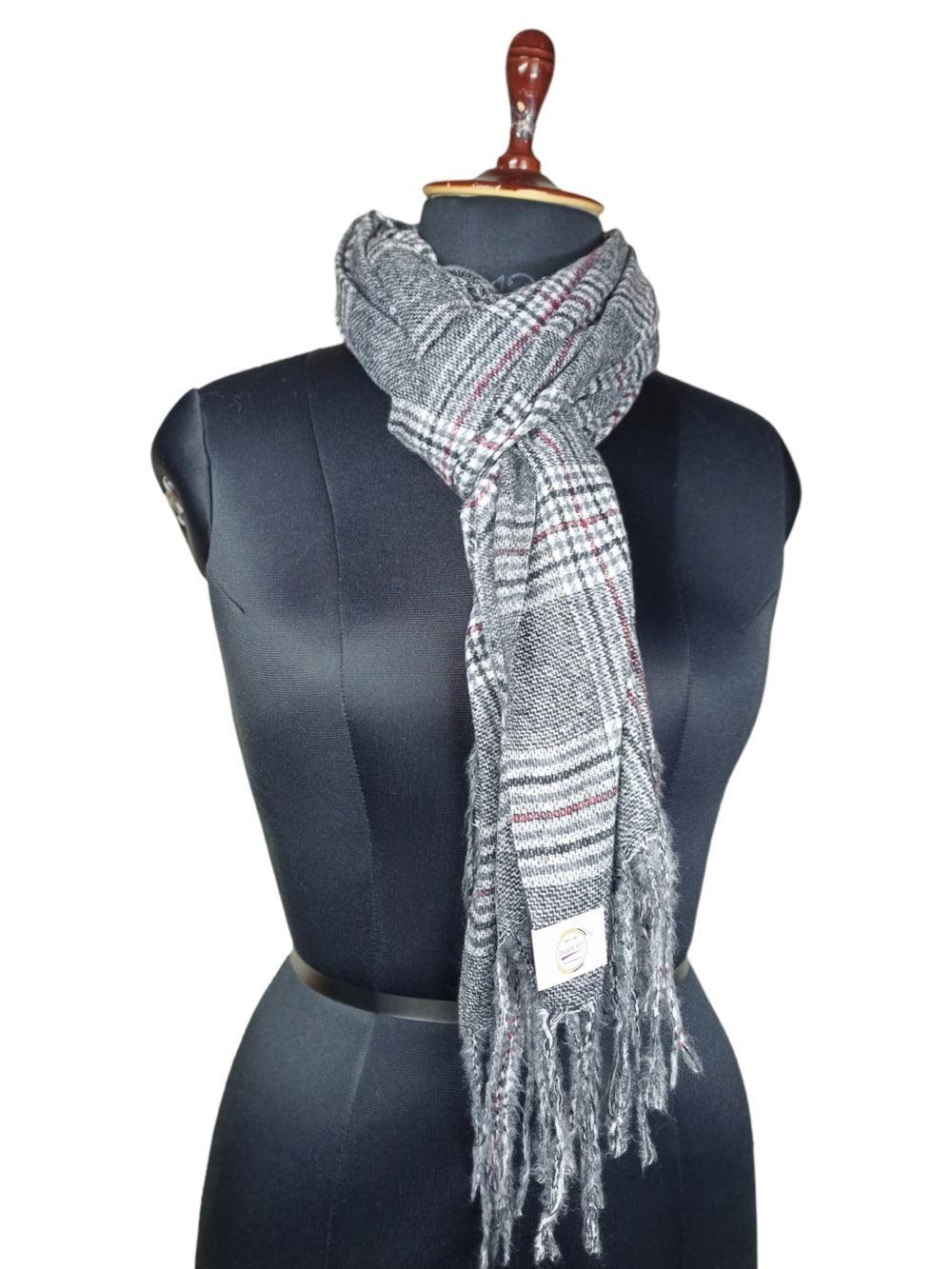 Cashmere Woolen Stole | Check Design | Reversible Stole - ZANSKAR ARTS