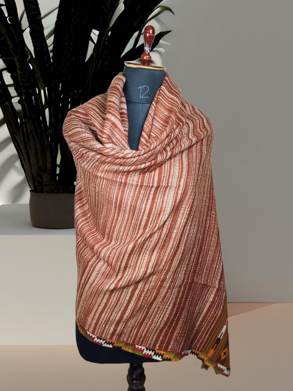 Gents Shawle | Pure Yak Wool Shawle | Reversible - ZANSKAR ARTS