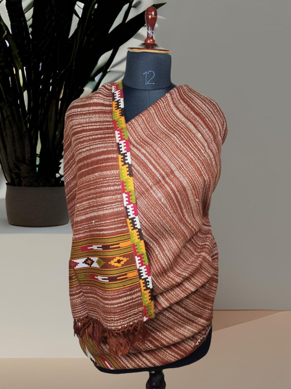 Gents Shawle | Pure Yak Wool Shawle | Reversible - ZANSKAR ARTS