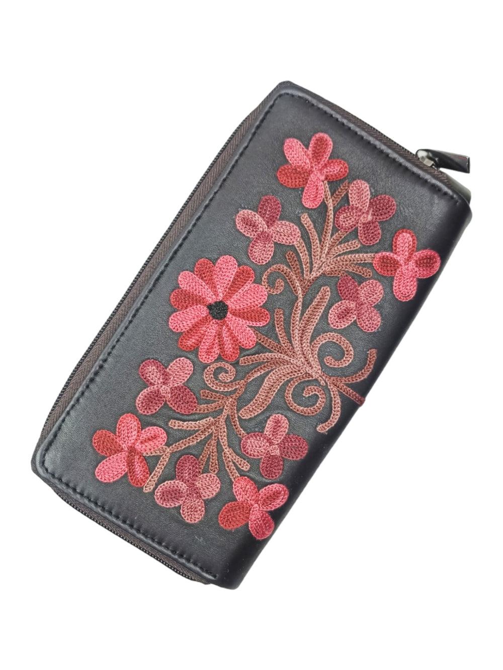 Double Zip Clutch Leather | Aari Hand Clutch | Women Clutch Leather - ZANSKAR ARTS