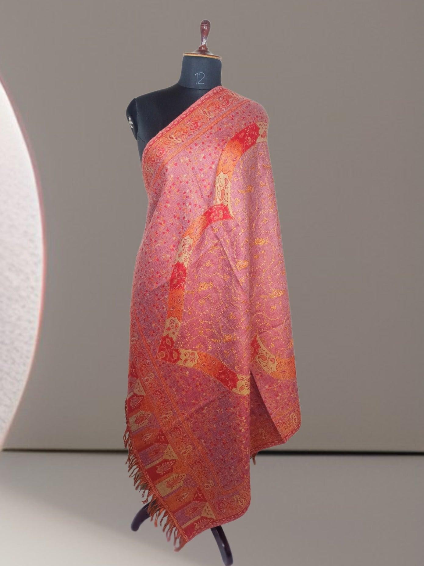 Needle Work Shawl | Woolen Shawl | Multicolor - ZANSKAR ARTS