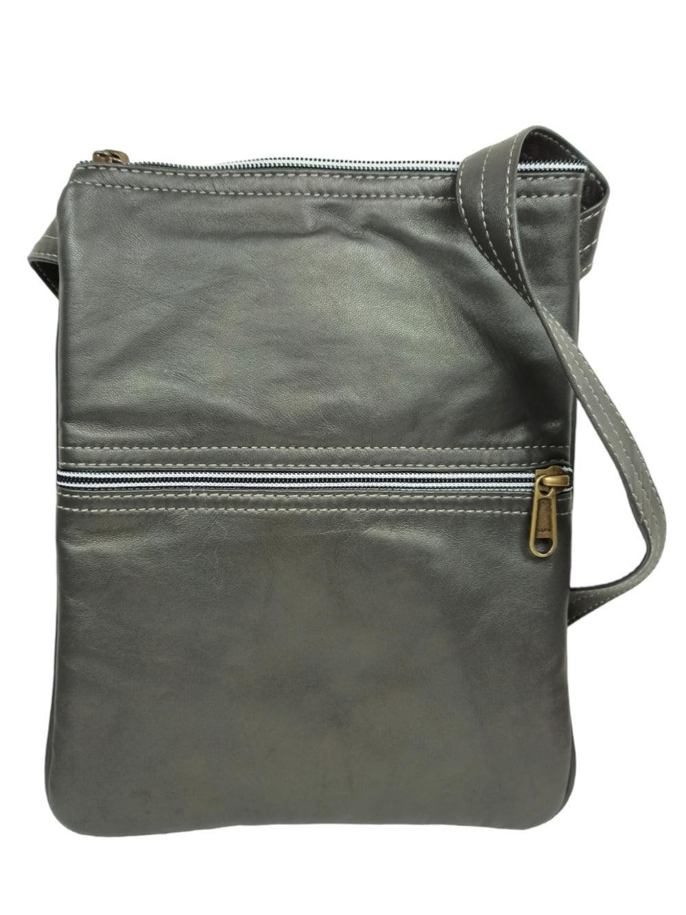 Plain Leather Sling Bag | Plain 5 Zipper | Sling Bag For Girls - ZANSKAR ARTS