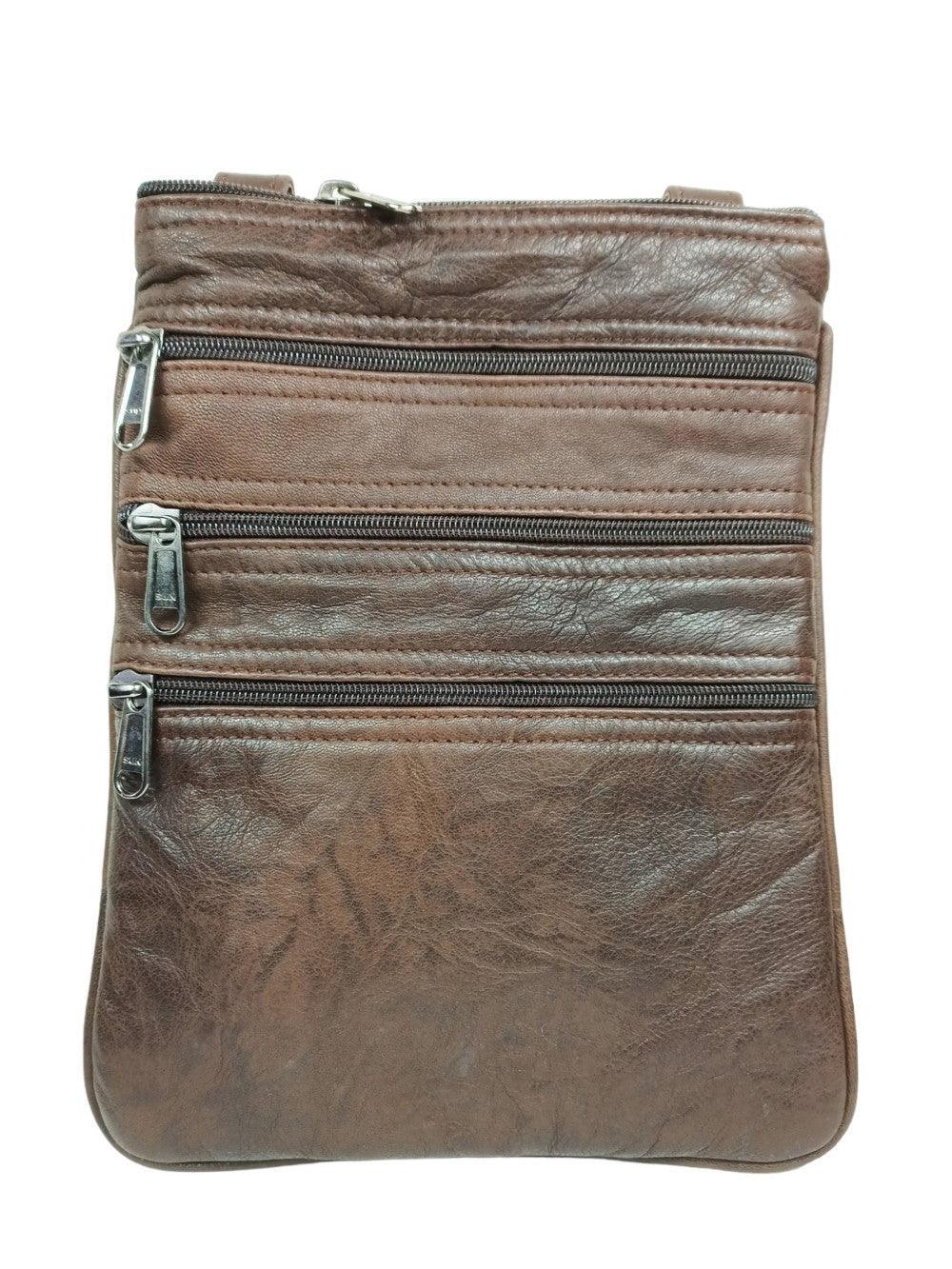 Plain Leather Sling Bag | Plain 5 Zipper | Sling Bag For Girls - ZANSKAR ARTS