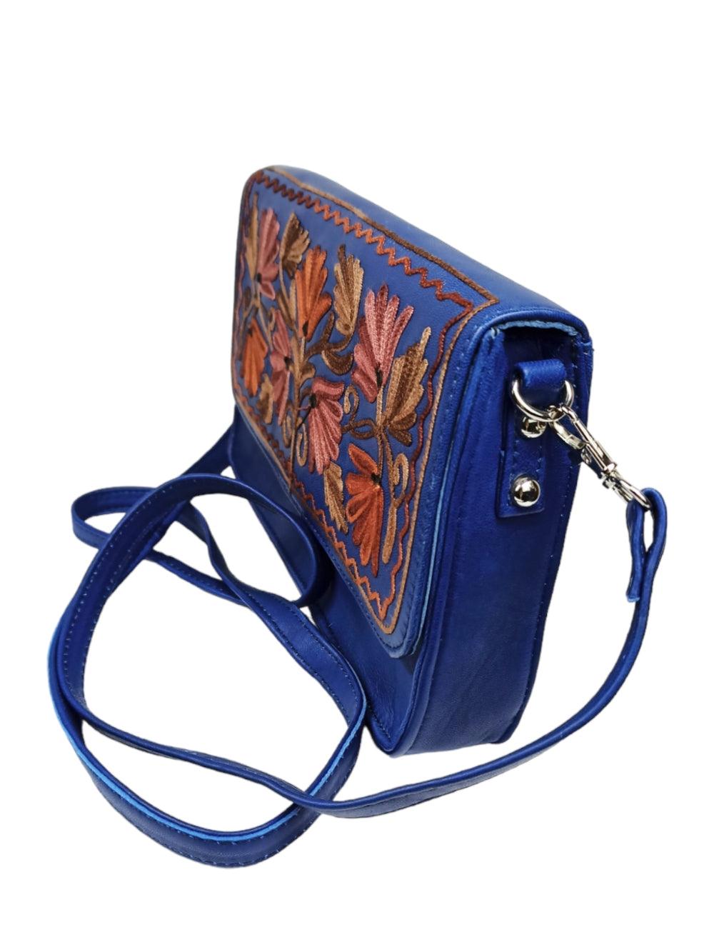 Leather Sling Bag | Aari Hand Clutch | 10" Big Clutch Leather - ZANSKAR ARTS