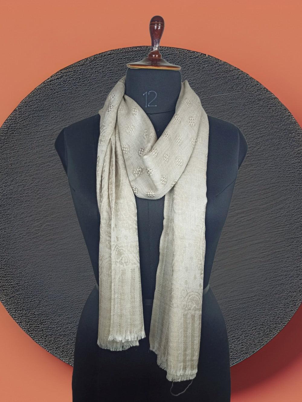 Pashmina Stole | Self Designed Stole | Camel Colour - ZANSKAR ARTS