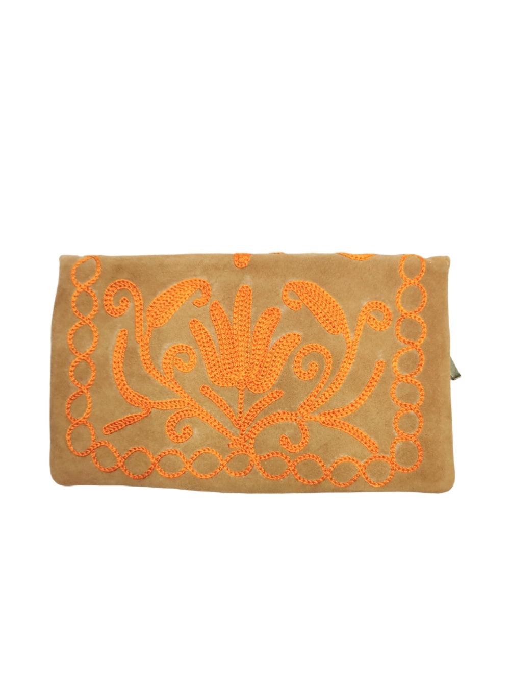 Suede Leather Flap Purse | Kashmiri Flap Purse | 6" Zip Purse - ZANSKAR ARTS