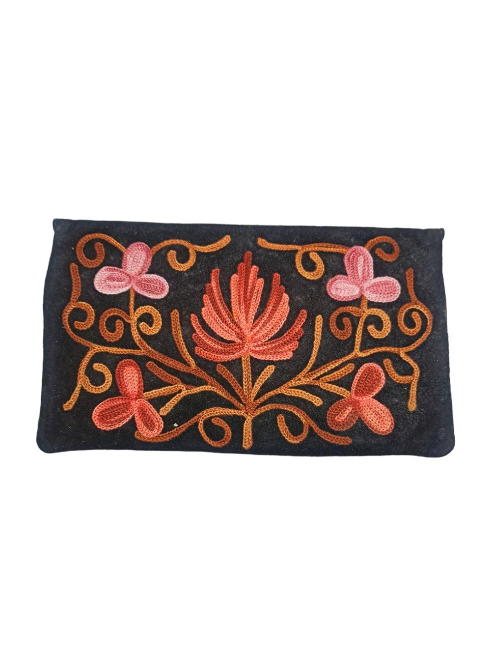 Suede Leather Flap Purse | Kashmiri Flap Purse | 8" Zip Purse